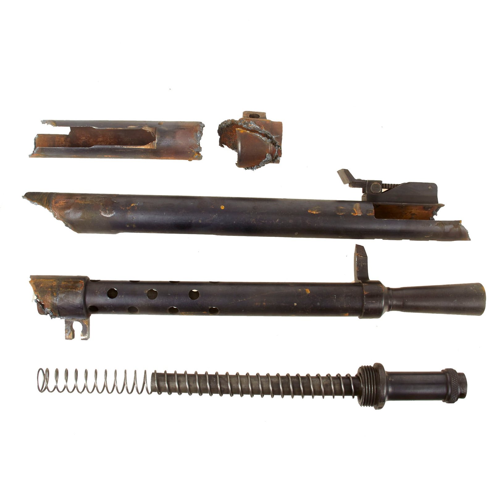 Buy Original French WWI Inert Fusil-Mitrailleur Modèle 1915 CSRG Chauchat Demilitarized Machine Gun Receiver & Barrel Jacket with Buffer | Original Firearms Antique For Sale