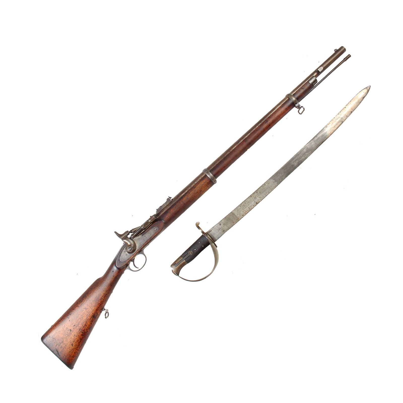 Original British P-1858 Enfield Two Band Naval Rifle Converted to Snider Mk.II** with Rare Cutlass Bayonet - dated 1861