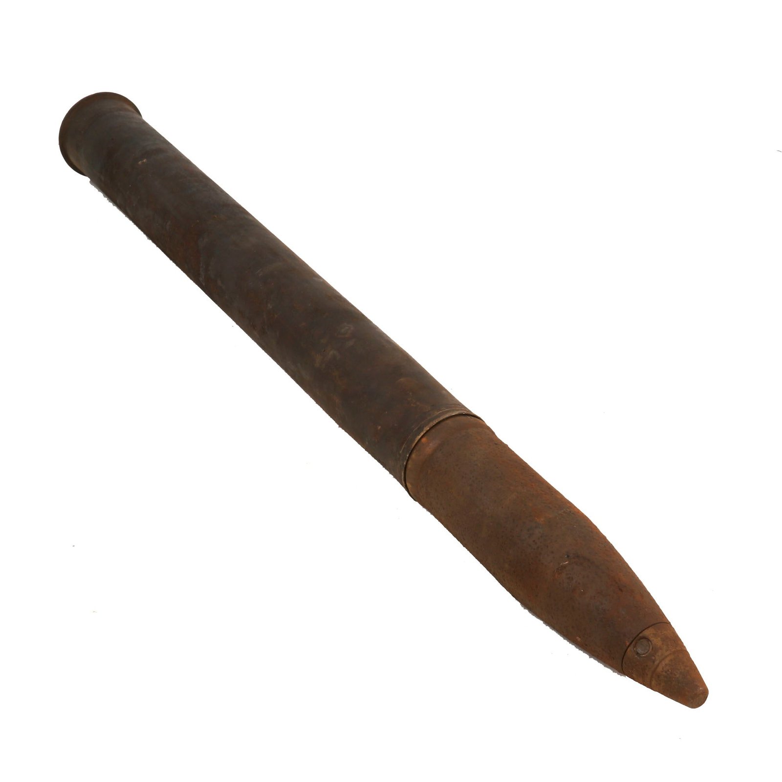 Buy Original German WWII Inert 7.5cm Round & Casing in Original Transport Container for the Pak 40 Anti-Tank Gun - Dated 1943 & 1944 | Original Firearms Antique For Sale