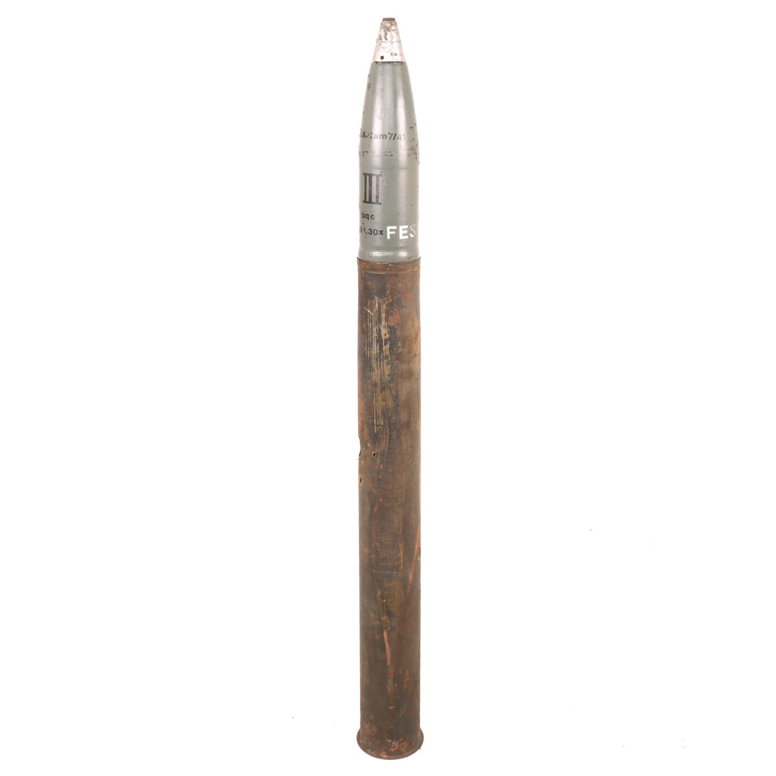 Buy Original German WWII Inert 7.5cm Round & Casing for the Pak 40 Anti-Tank Gun - Dated 1944 | Original Firearms Antique For Sale
