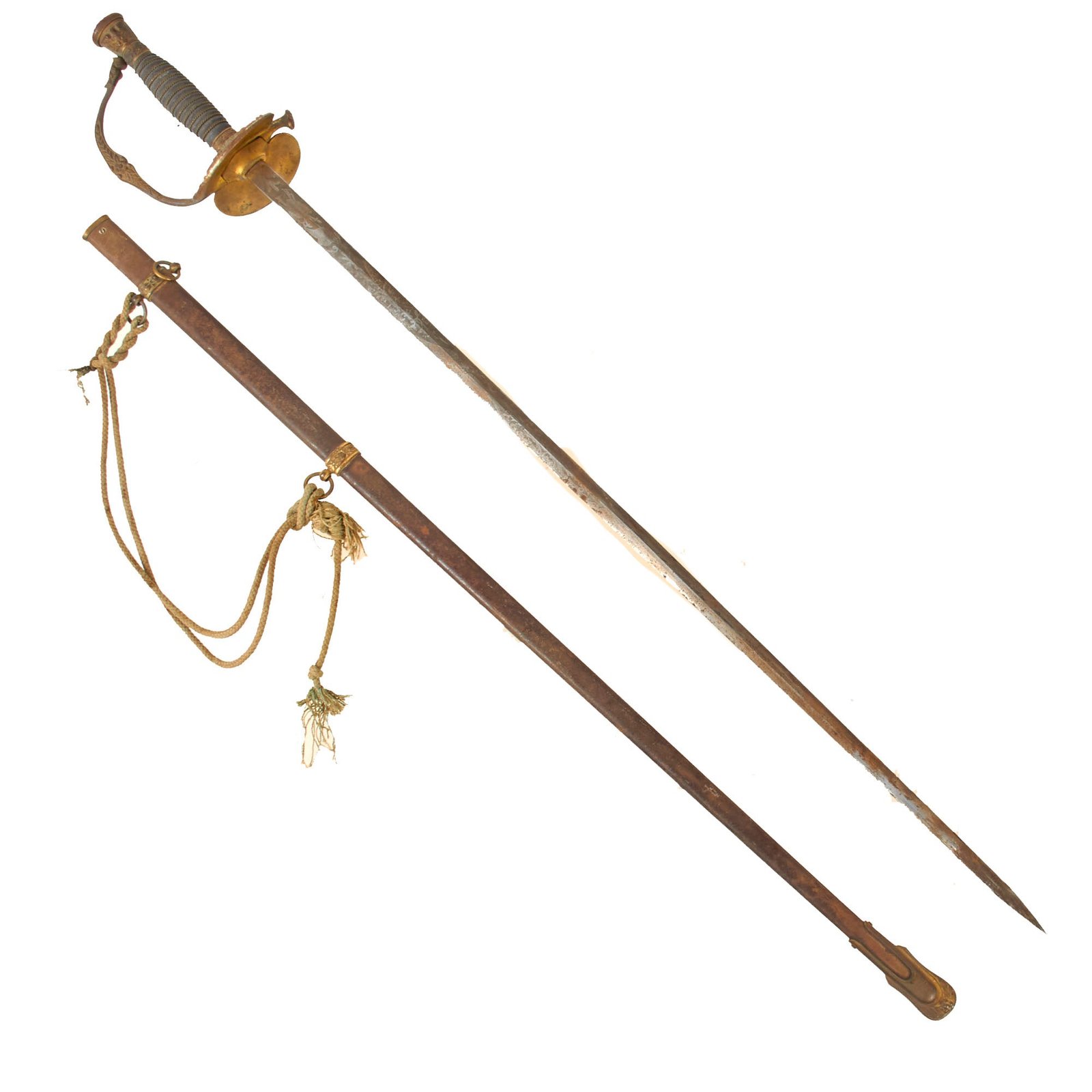 Original U.S. Model 1860 Army Staff and Field Officer Sword with Etched Blade & Wire-Wrapped Sharkskin Grip by J.H. McKenney of New York