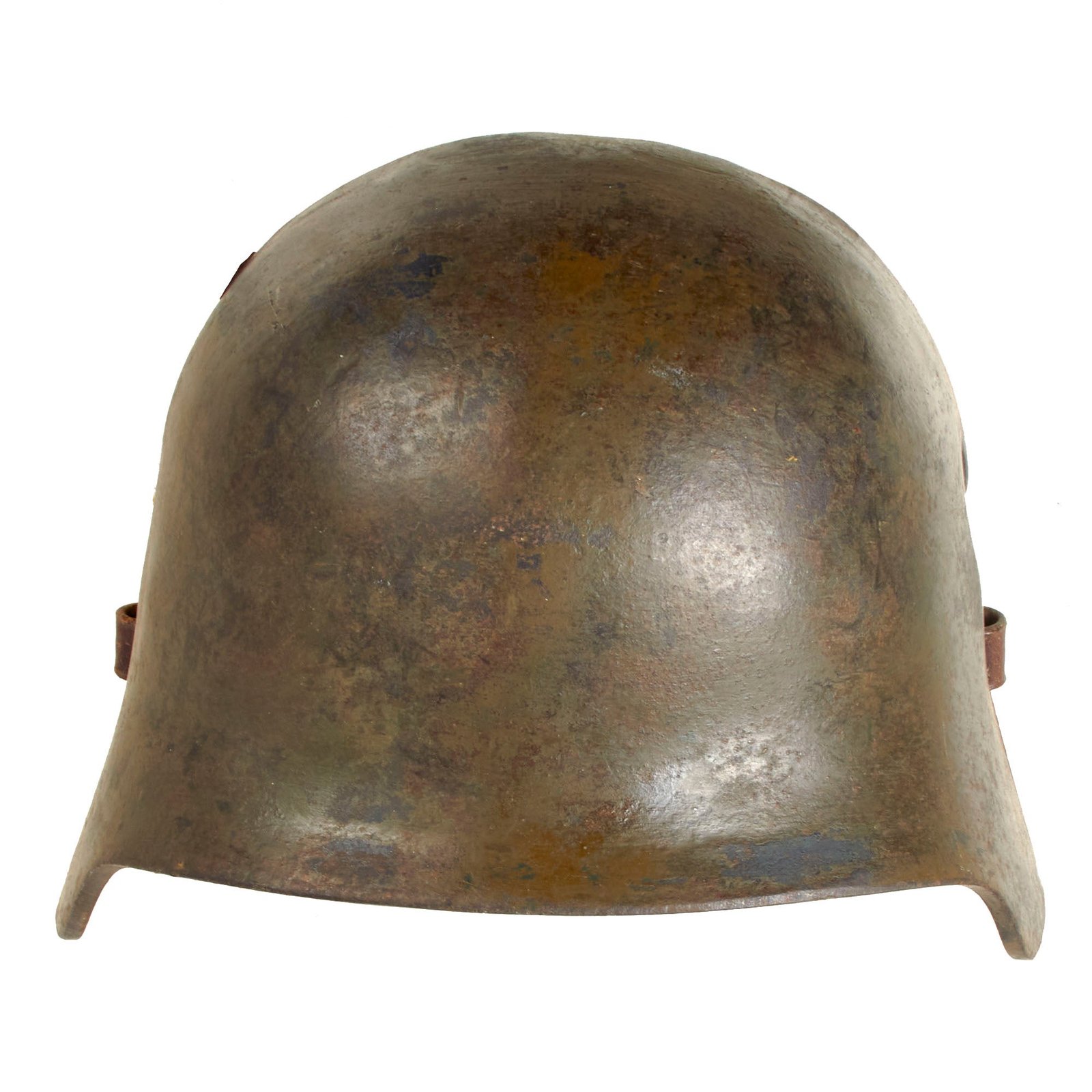 Original Imperial German WWI Extremely Scarce Stirnpanzer M16 Stahlhelm Helmet Armor Brow Plate by Rhein Metall Viersen with Old Replacement Straps