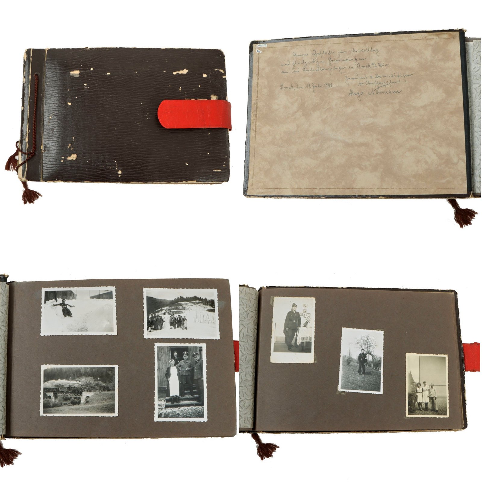 Original German WWII Personal Photo Album of Bruck an der Mur Sent from SS Soldier to Chef Friend - 145 Pictures 3 Postcards