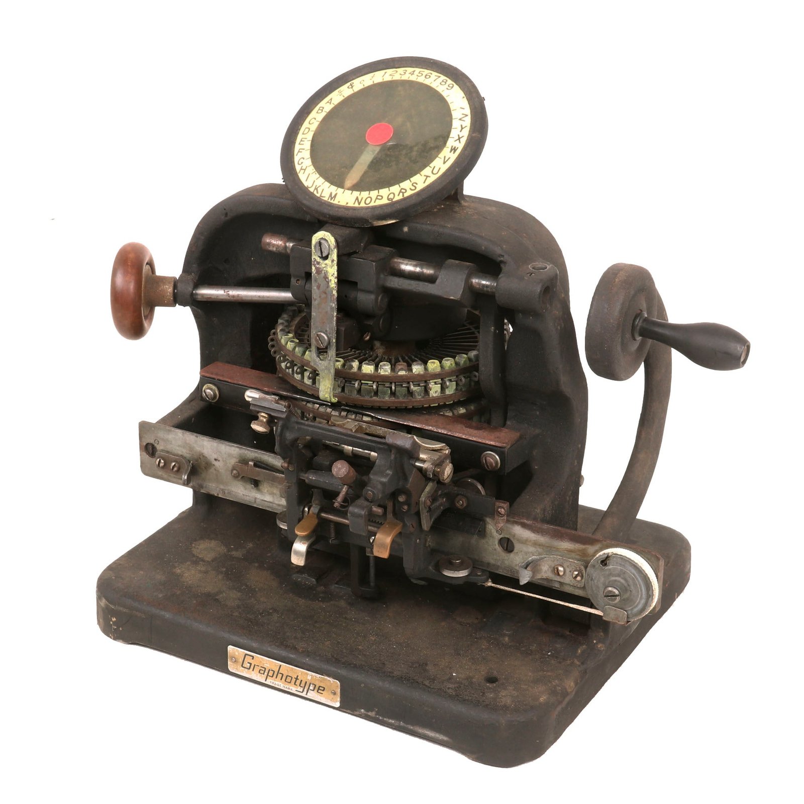 Buy Original U.S. WWII Era Addressograph Graphotype 6142 Model Partially Functional Dog Tag Stamping Machine by Addressograph-Multigraph Corporation | Original Firearms Antique For Sale