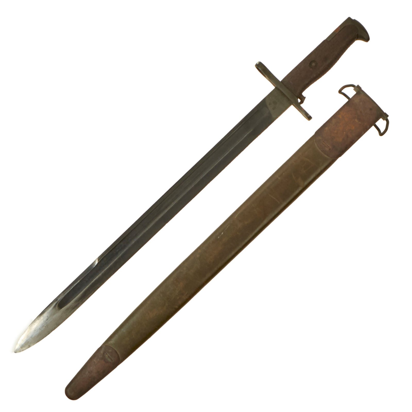 Buy Original U.S. WWI Era M1905 Springfield 16 Inch Rifle Bayonet by S.A. with Incorrect 1917 Enfield Scabbard - Dated 1919 | Original Firearms Antique For Sale