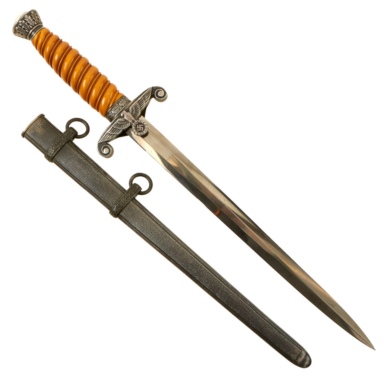 Buy Original German WWII Army Heer Officer Dagger with Scabbard - Unmarked Blade | Original Firearms Antique For Sale