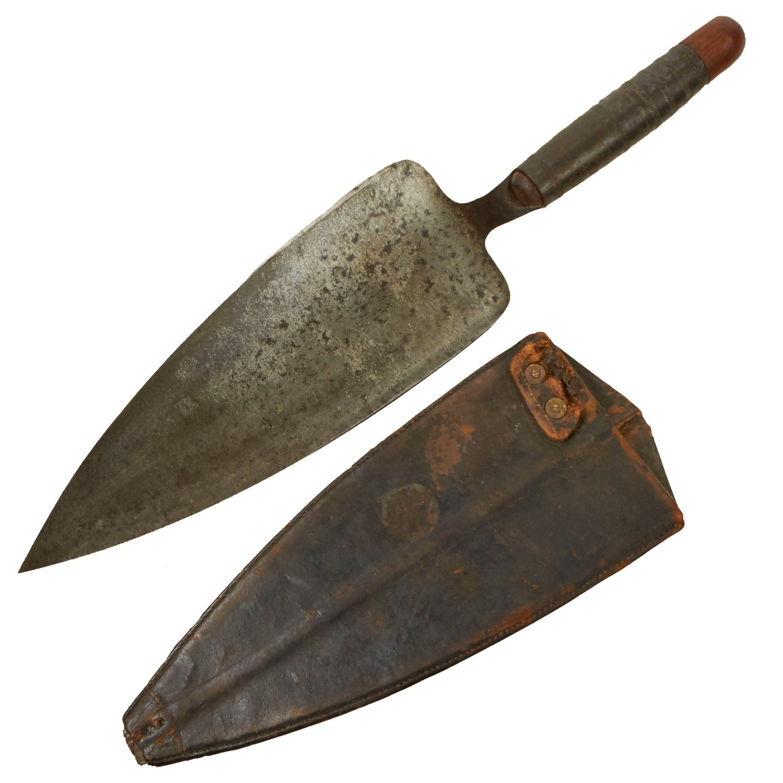 Buy Original U.S. Springfield Trapdoor Model 1873 Trowel Bayonet with Wooden Handle Insert and Scabbard | Original Firearms Antique For Sale