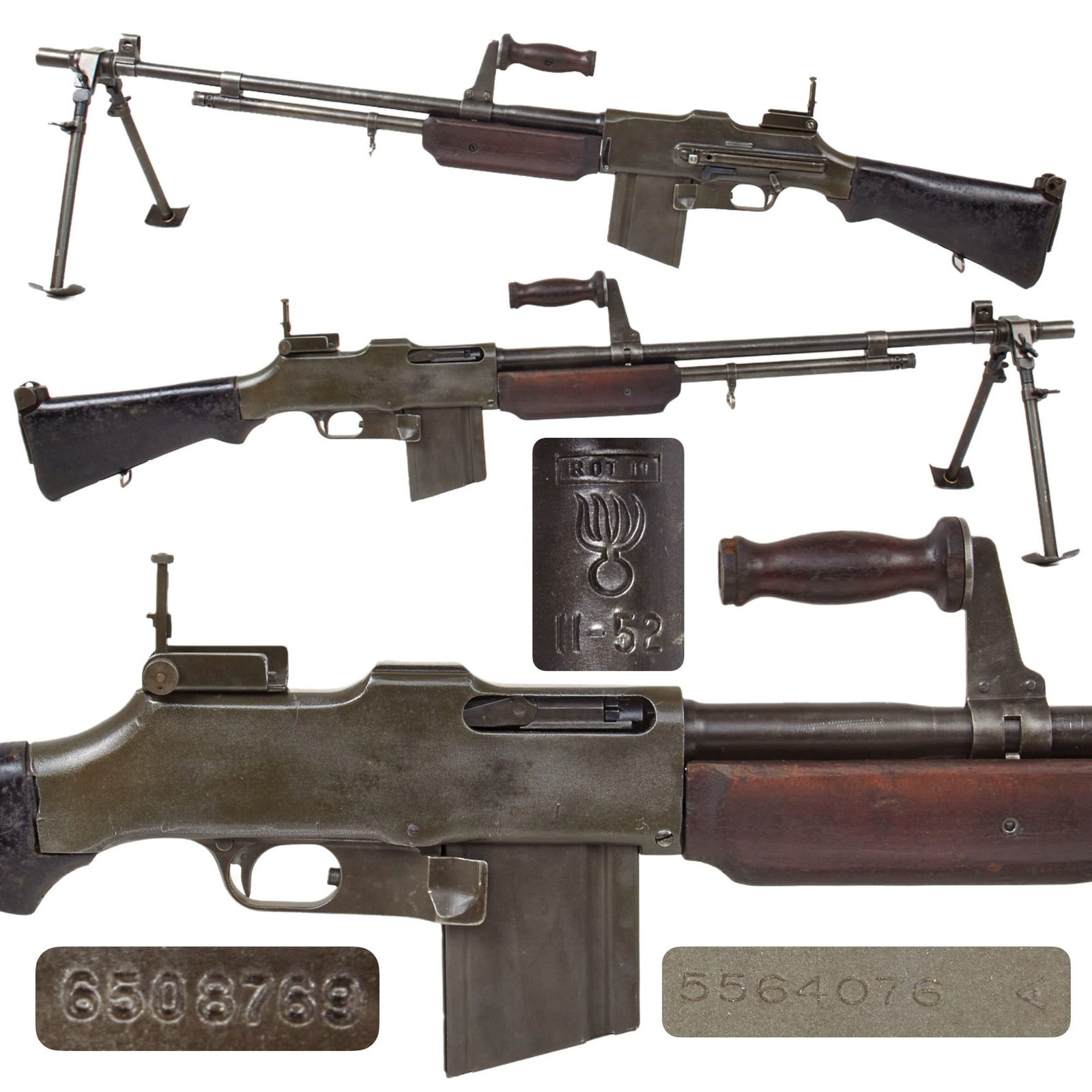 Original U.S. Korean War BAR Browning M1918A2 Display Gun Constructed using Genuine Parts with Sling - Live ROT II Barrel Dated 11-52