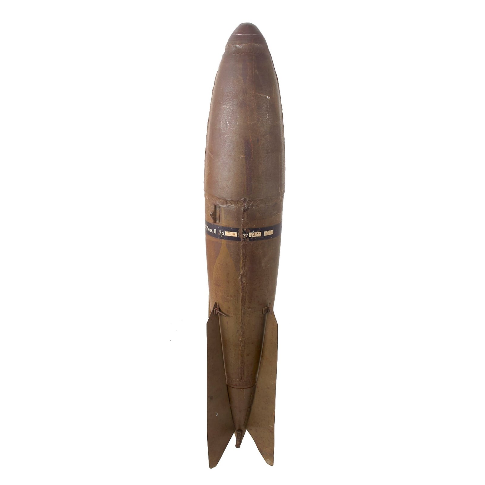Buy Original U.S. WWI Mark III Aerial / Incendiary Bomb by H.& K. with Original Paint & Markings - Extraordinarily Rare - Inert | Original Firearms Antique For Sale