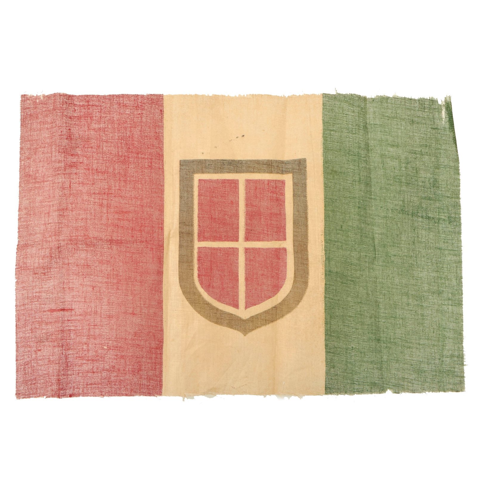 Buy Original Italian WWII Small Kingdom of Italy Flag With Savoy Coat of Arms - 11¼ x 17¼” | Original Firearms Antique For Sale