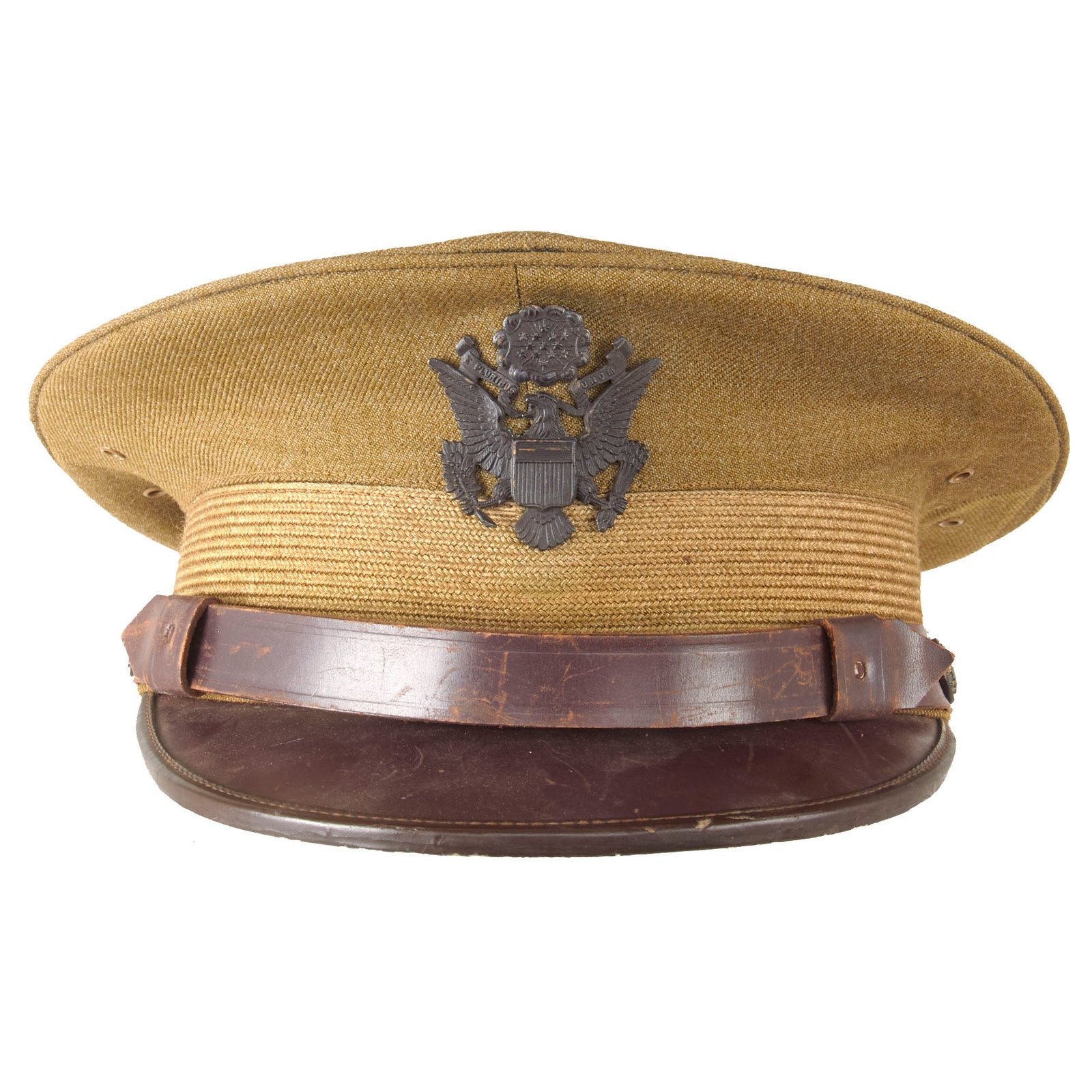 Original U.S. WWI M1910 Army Officer’s Visor Cap by De Moulin Bros & Co. of Greenville, Illinois - Size 7