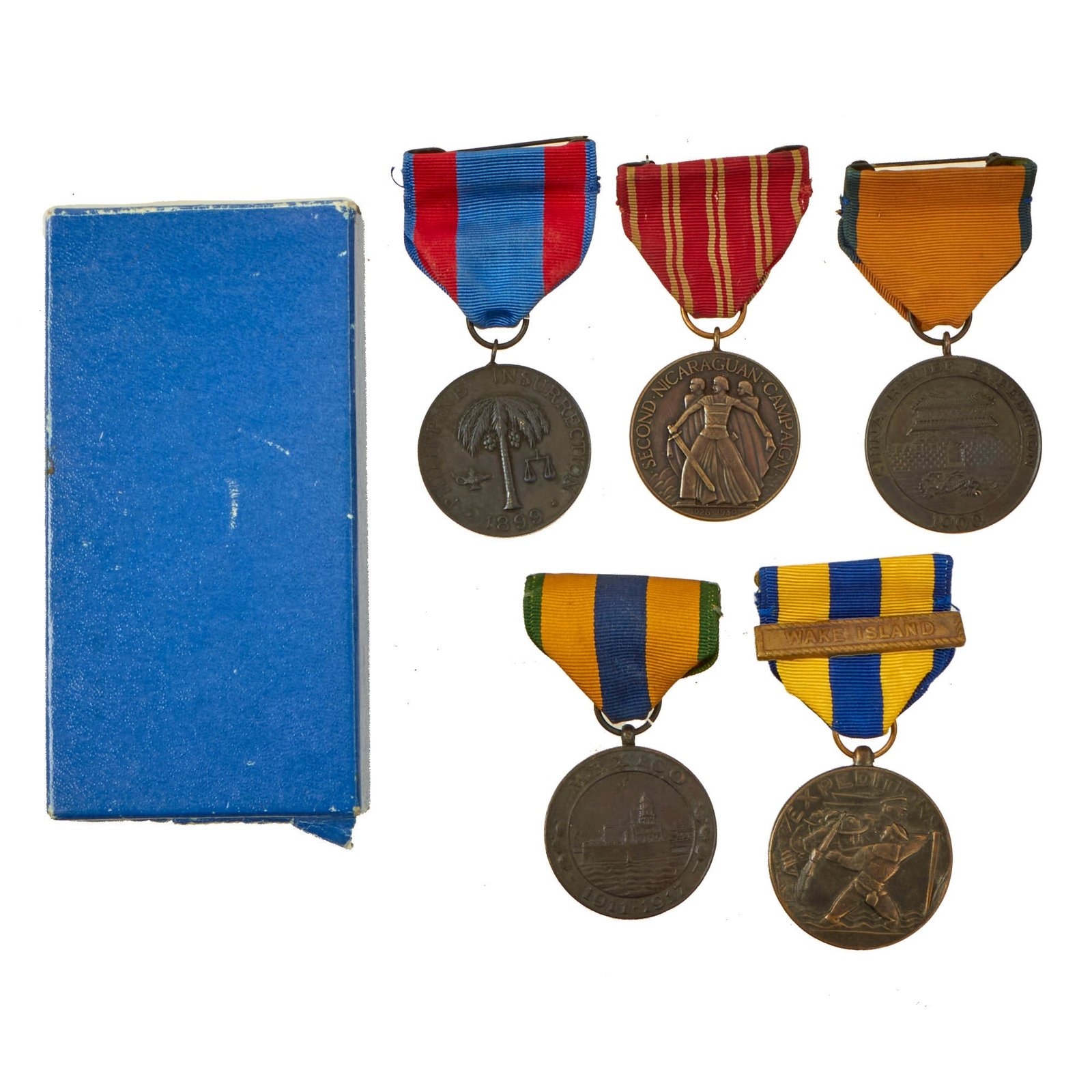 Buy Original U.S. Collection of Indian War - Spanish American War Era Medal Restrikes - 5 Total with 2 Boxes | Original Firearms Antique For Sale