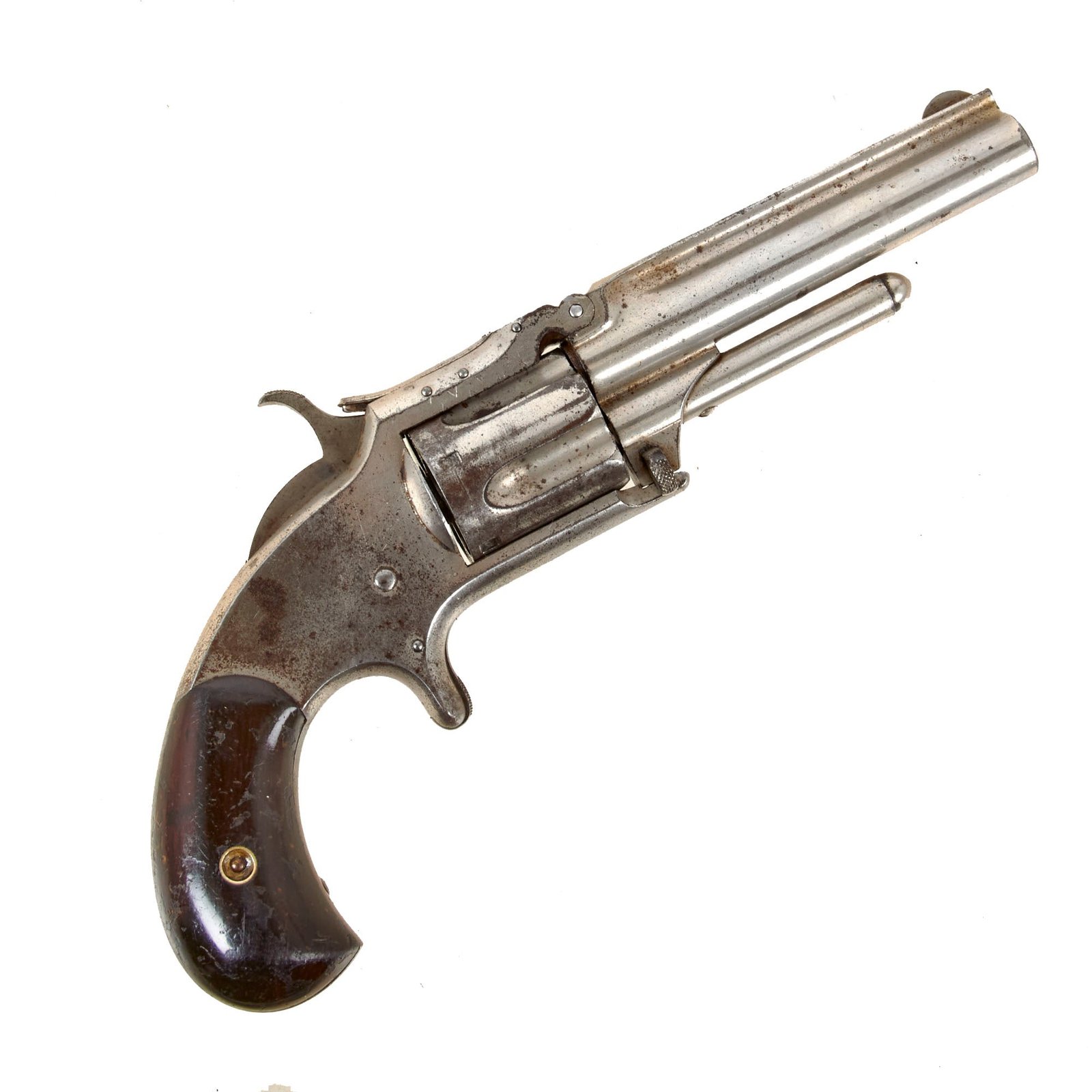 Original U.S. Antique Smith & Wesson Nickel Plated Model 1 1/2 2nd Issue .32 Rimfire Revolver - Matching Serial 78733