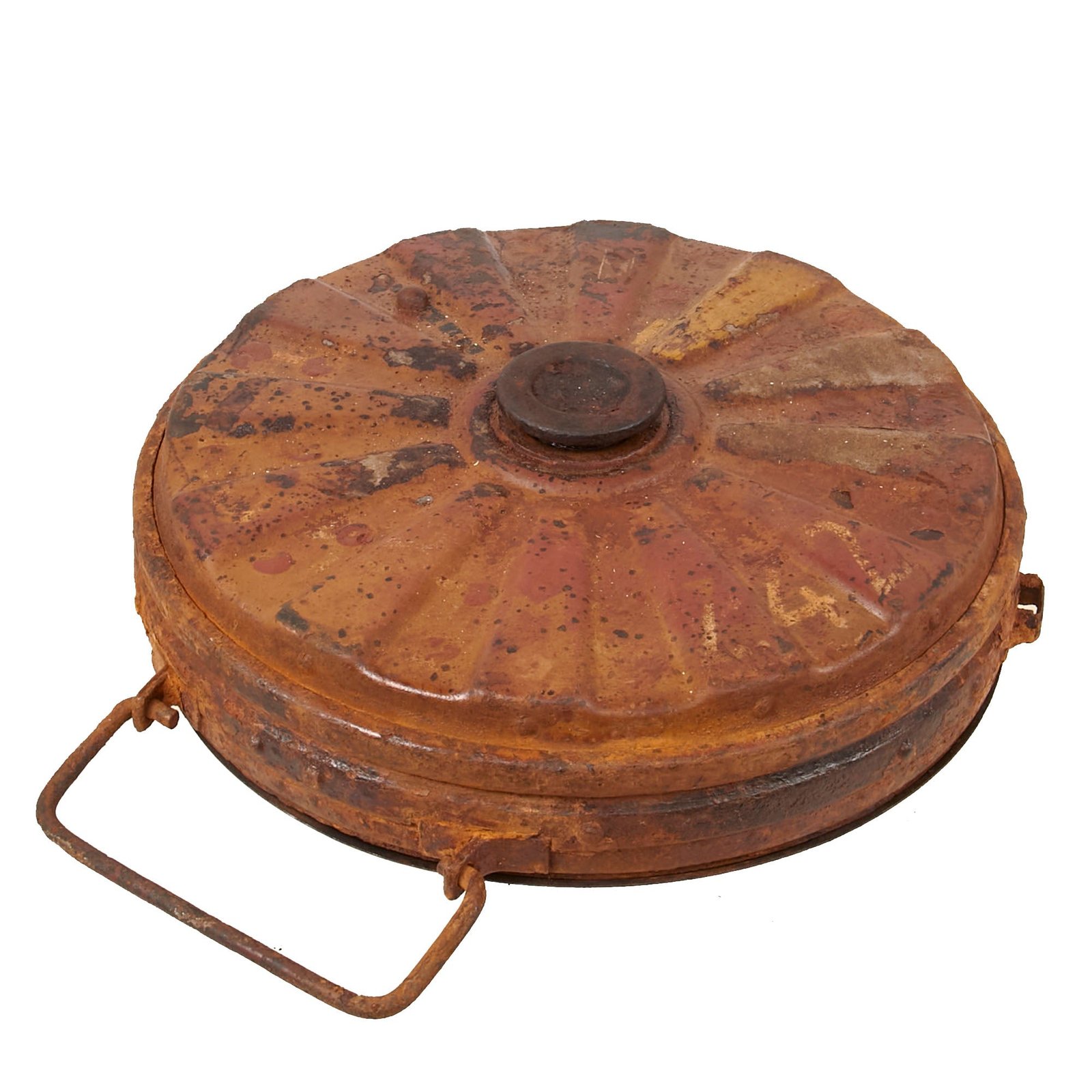 Buy Original German WWII Scarce 1943-Dated Anti-Tank Tellermine T.Mi.35 S Inert Mine with Transit Plug | Original Firearms Antique For Sale