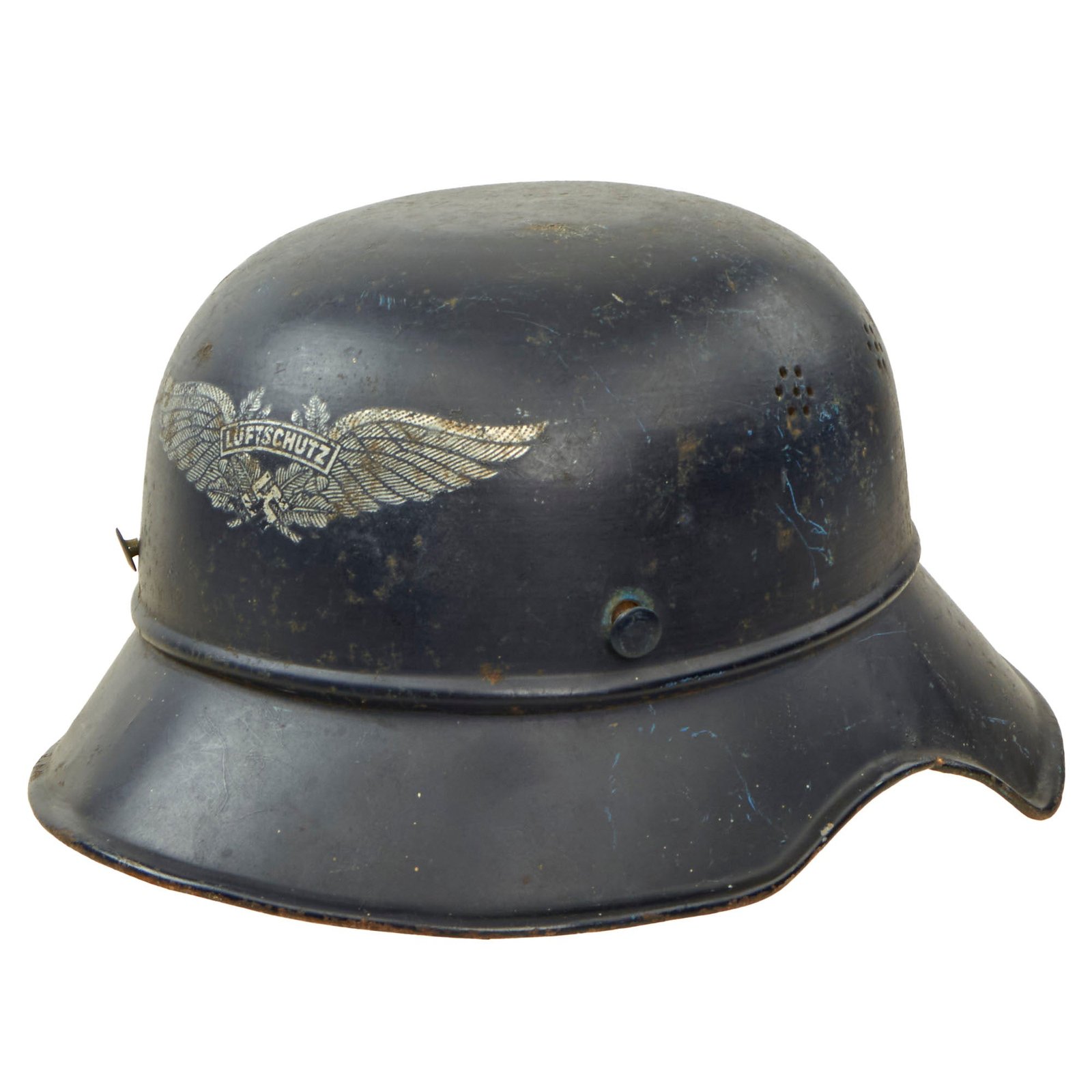 Buy Original German WWII M38 Luftschutz Beaded Gladiator Air Defense Helmet Shell - dated 1938 | Original Firearms Antique For Sale