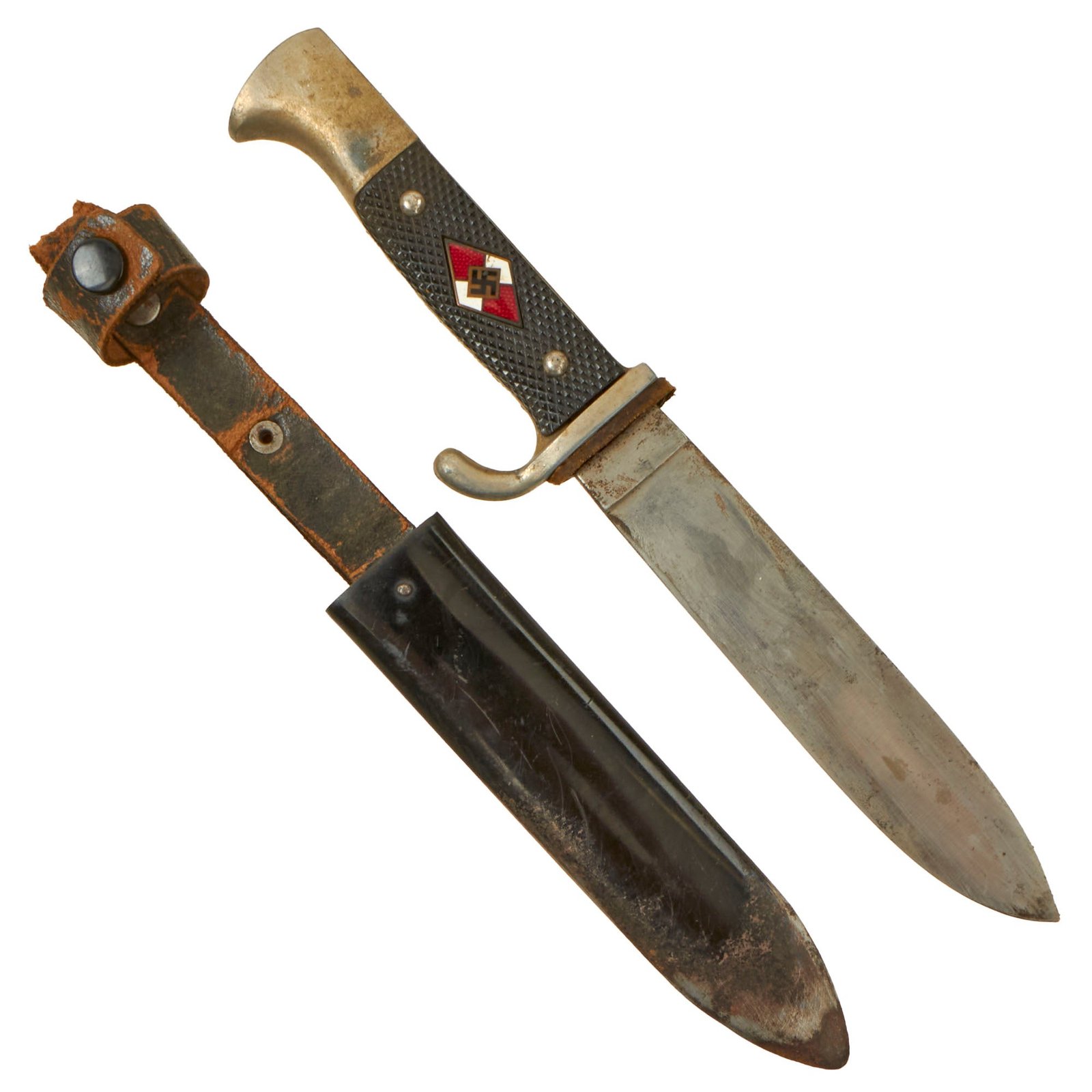 Buy Original German WWII 1940 Dated Late Pattern HJ Knife by Rare Maker C. Gustav Spitzer AG with Scabbard - RZM M7/80 | Original Firearms Antique For Sale