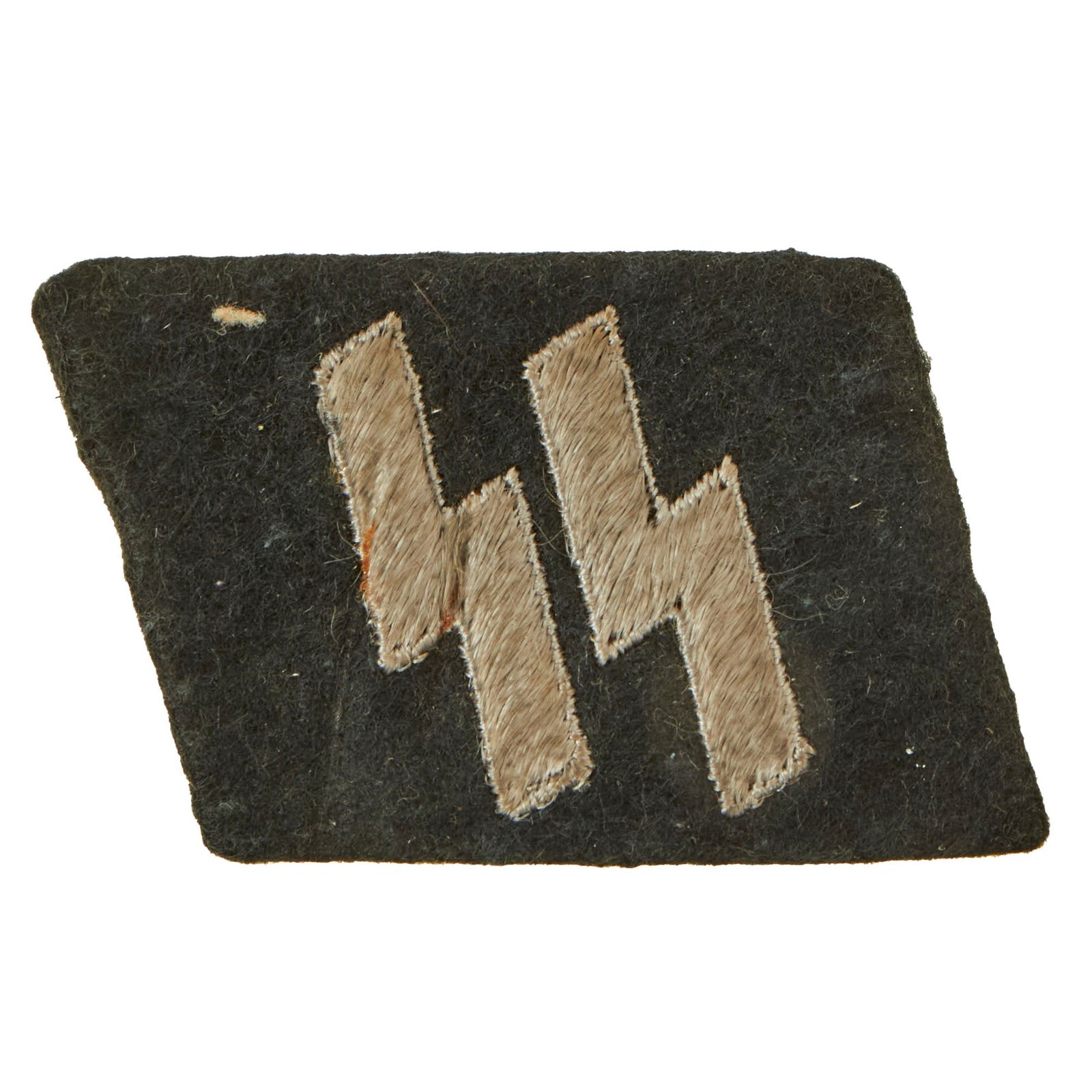 Buy Original German WWII Uniform Removed SS EM/NCO Type 2 Double Sig Rune Collar Tab - Schutzstaffel | Original Firearms Antique For Sale