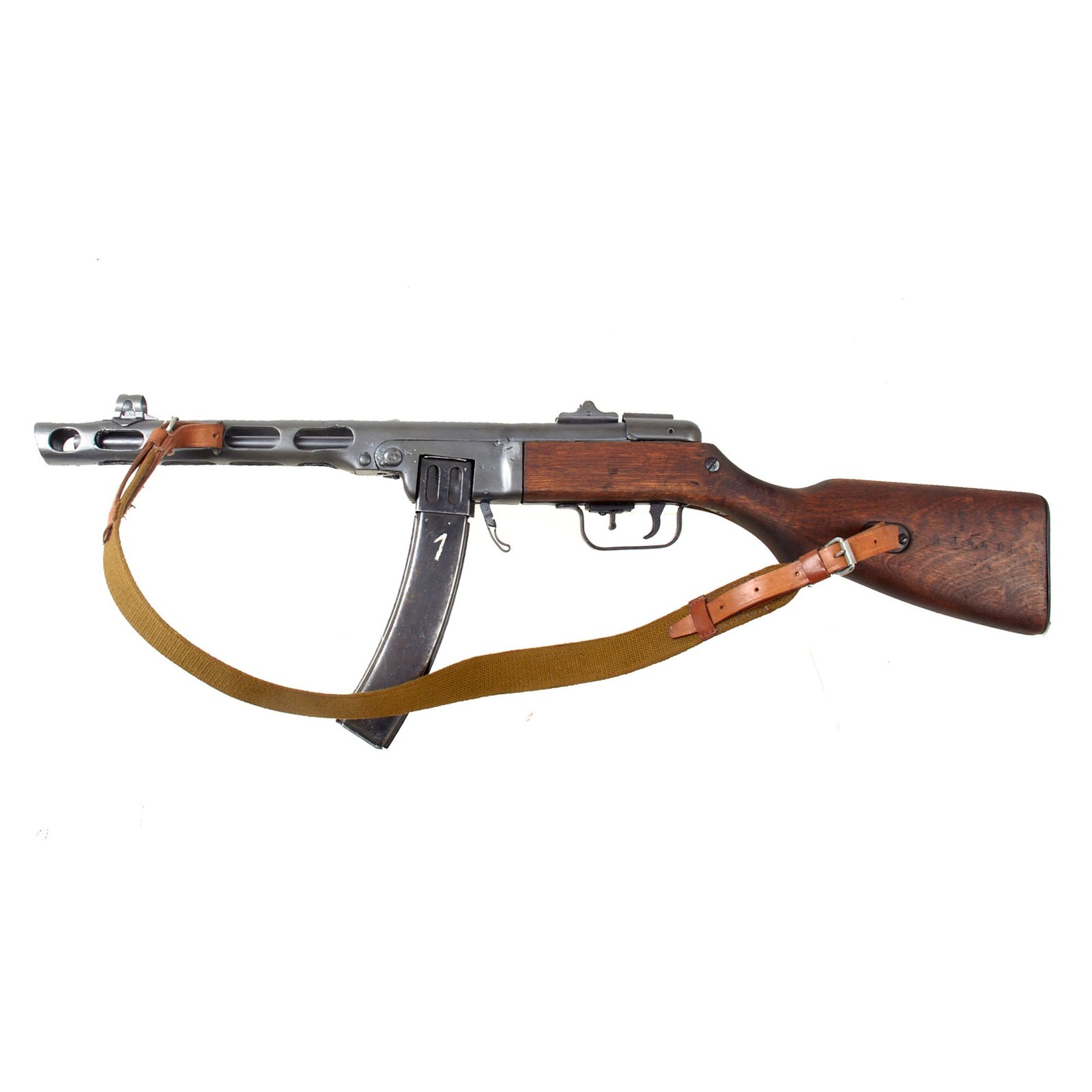 Original Soviet WWII 1943 Dated PPSh-41 Display Machine Pistol Serial АЛ 4400 with Stick Magazine and Sling