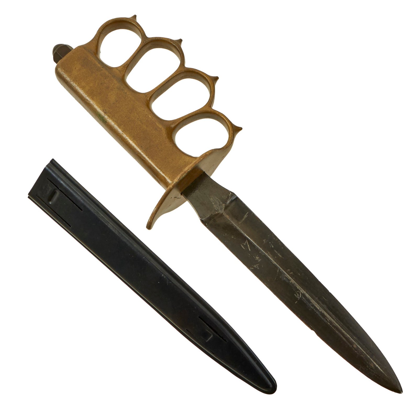 Original U.S. WWI Model 1918 Mark I Trench Knife by L. F. & C. with Quality Reproduction Scabbard