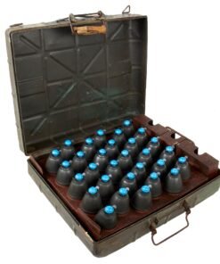 Original German WWII M39 Egg Grenade Case with Original Internal Rack and 30 Replica Grenades