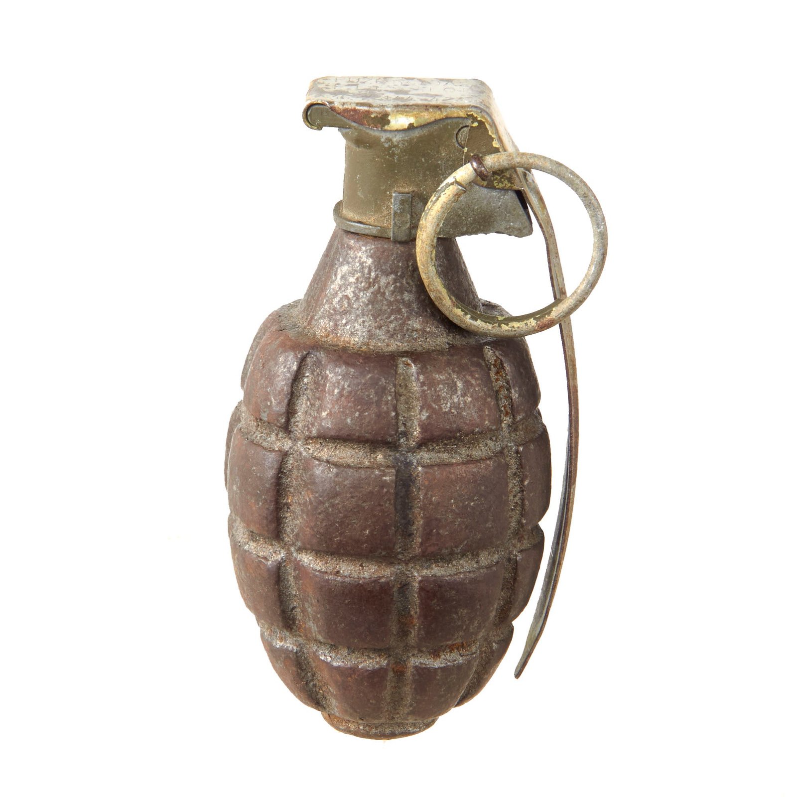Original U.S. WWI Extremely Rare Inert Mk. I Defensive Grenade with WWII M10A2 Fuze