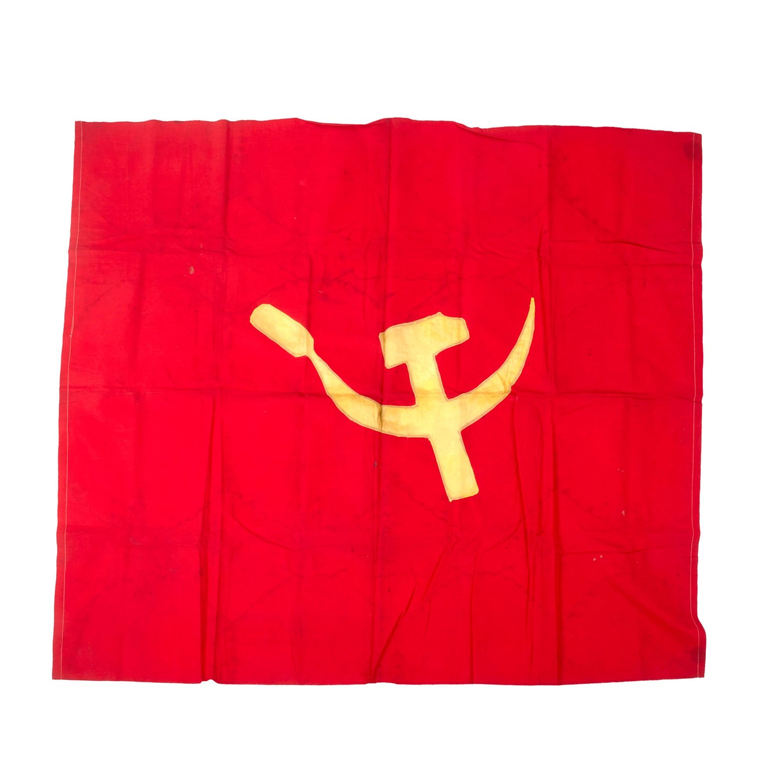 Original U.S. Vietnam War Captured Large Vietnamese Communist Party Flag - 36 x 43”