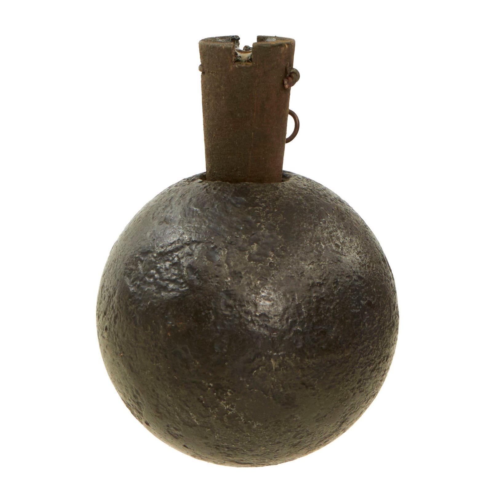 Original French WWI Model 1914 Bracelet Ball Hand Grenade with Loose Wood Fuze - Inert