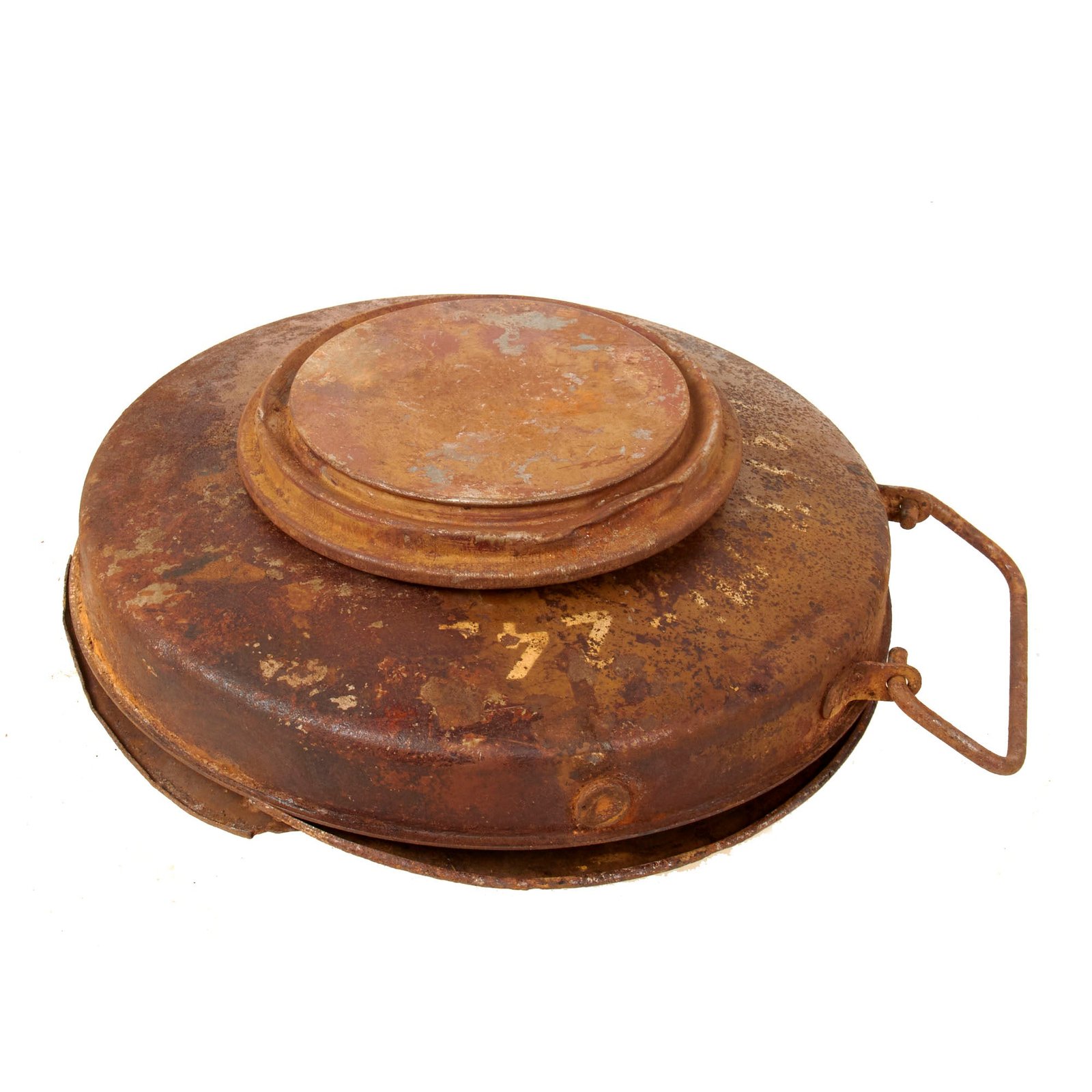 Original German WWII Anti-Tank Tellermine T.Mi.43 Inert Mine with Original Paint and Markings