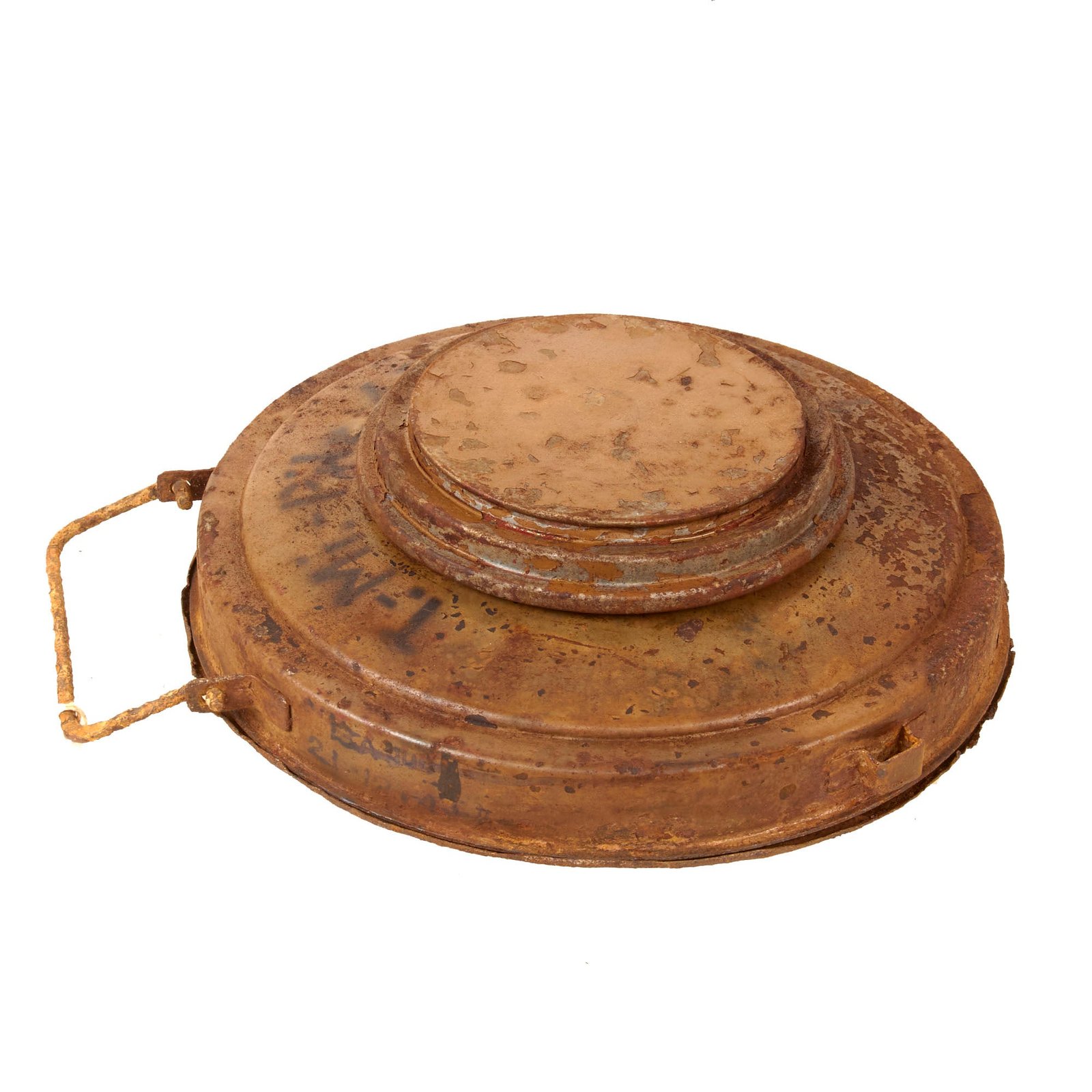 Original German WWII Anti-Tank Tellermine T.Mi.43 Inert Mine with Original Paint and Markings