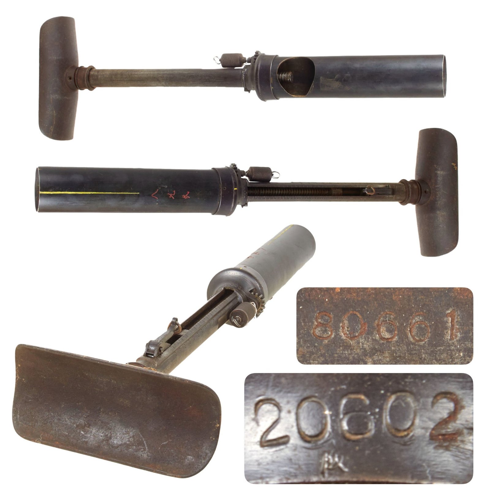 Original WWII Japanese Type 89 Display Grenade Discharger Knee Mortar with Replica Brass Barrel - Serial 80661