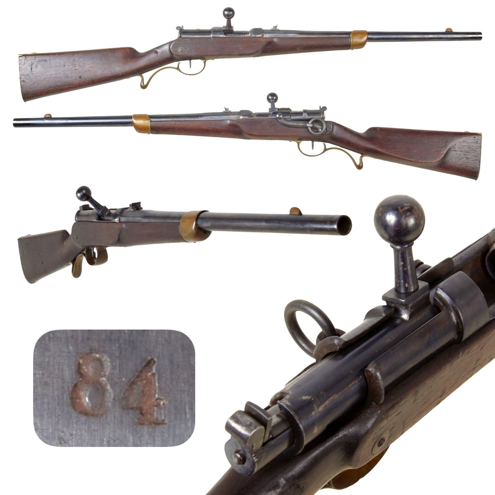 Original German Dreyse Zündnadel Model 1866 Needle Fire Saddle Ring Carbine with Stützen Stock - Serial 84