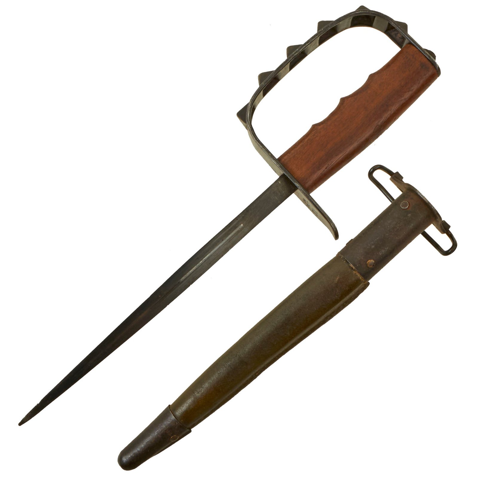 Buy Original U.S. WWI M1917 Knuckle Duster Trench Knife with Original Scabbard | Original Firearms Antique For Sale