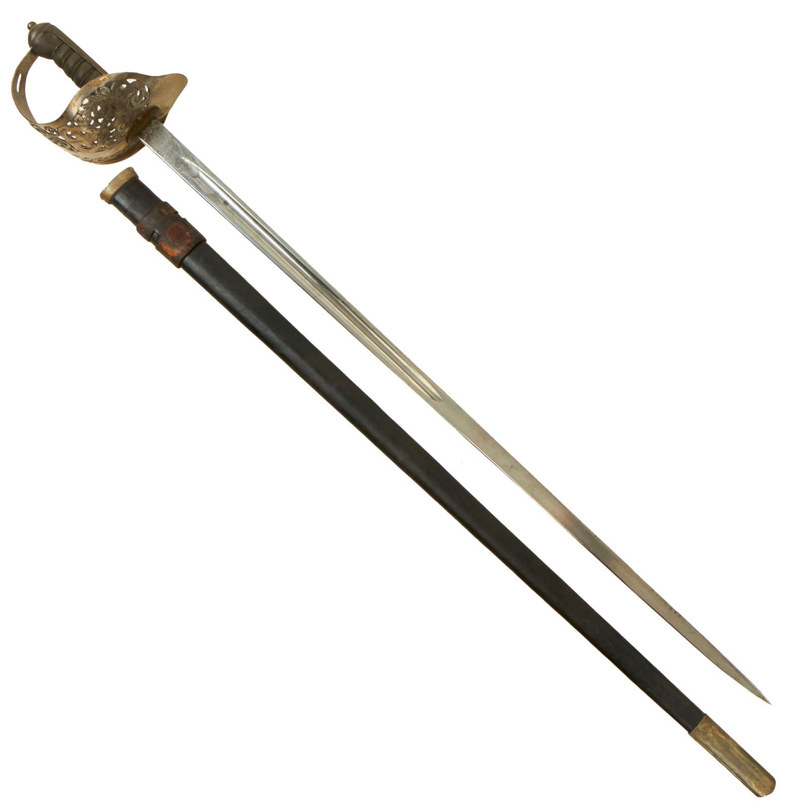 Buy Original British WWI Pattern 1895 Light Officer’s Sword and Scabbard by Wilkinson Sword Company - Serial Number 46396 | Original Firearms Antique For Sale