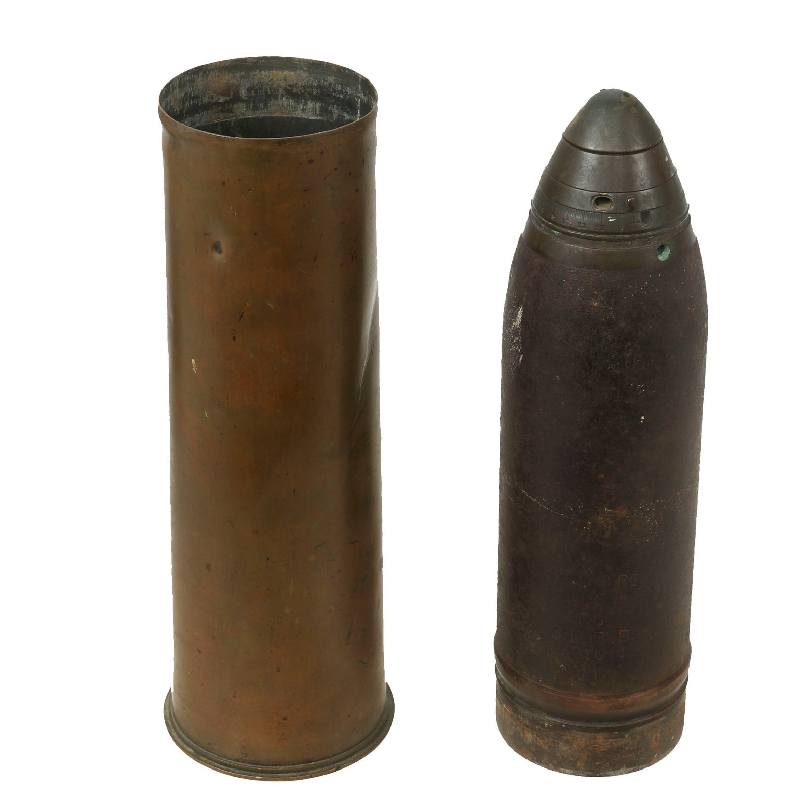 Buy Original British WWI Inert 84mm Artillery Shrapnel Round For The Ordnance Quick-Firing 18-pounder 7 cwt “18 Pounder” - Dated 1917 | Original Firearms Antique For Sale
