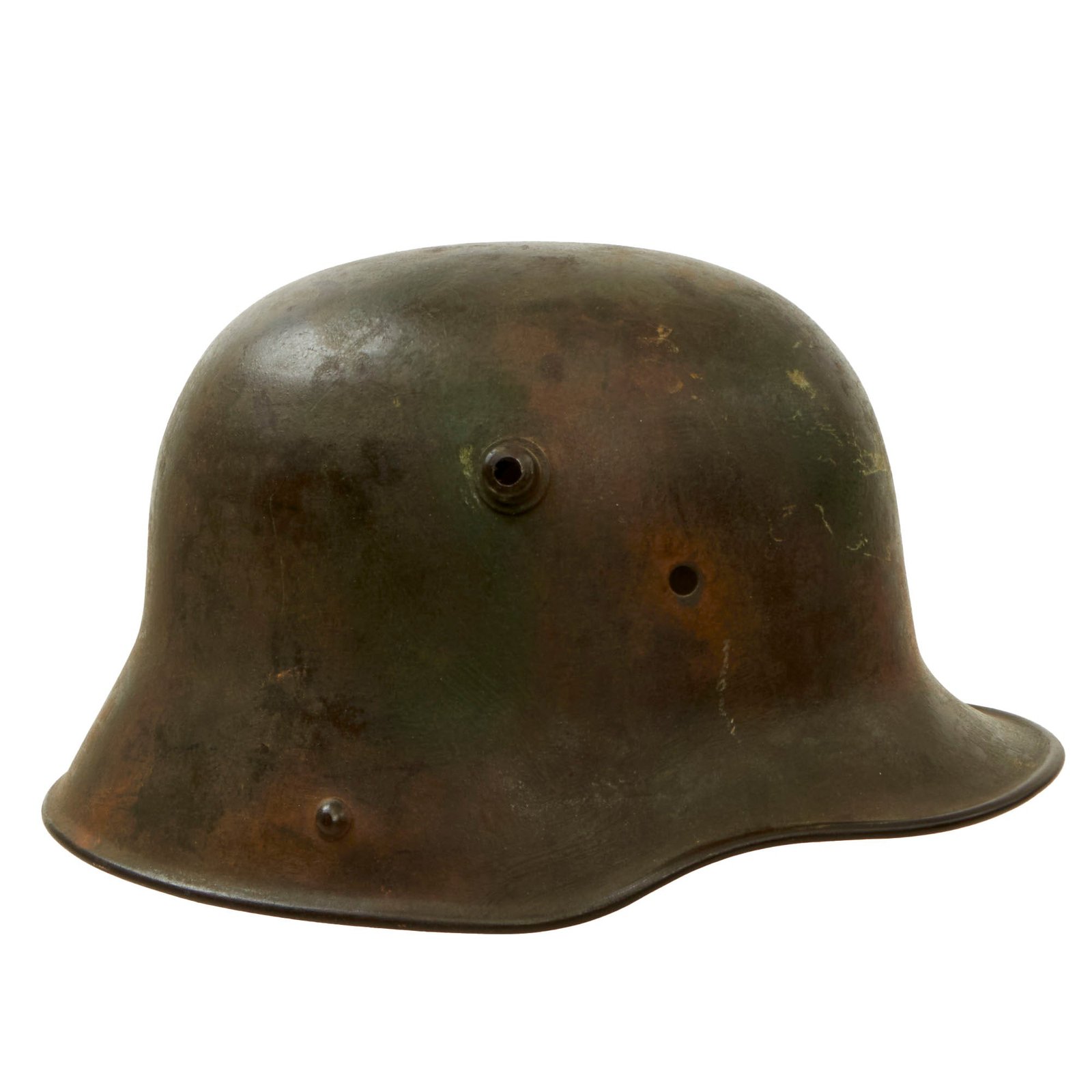 Buy Original Imperial German Splotch Camouflage-Painted M16 Stahlhelm Helmet Shell - Marked “Bell” L64 | Original Firearms Antique For Sale