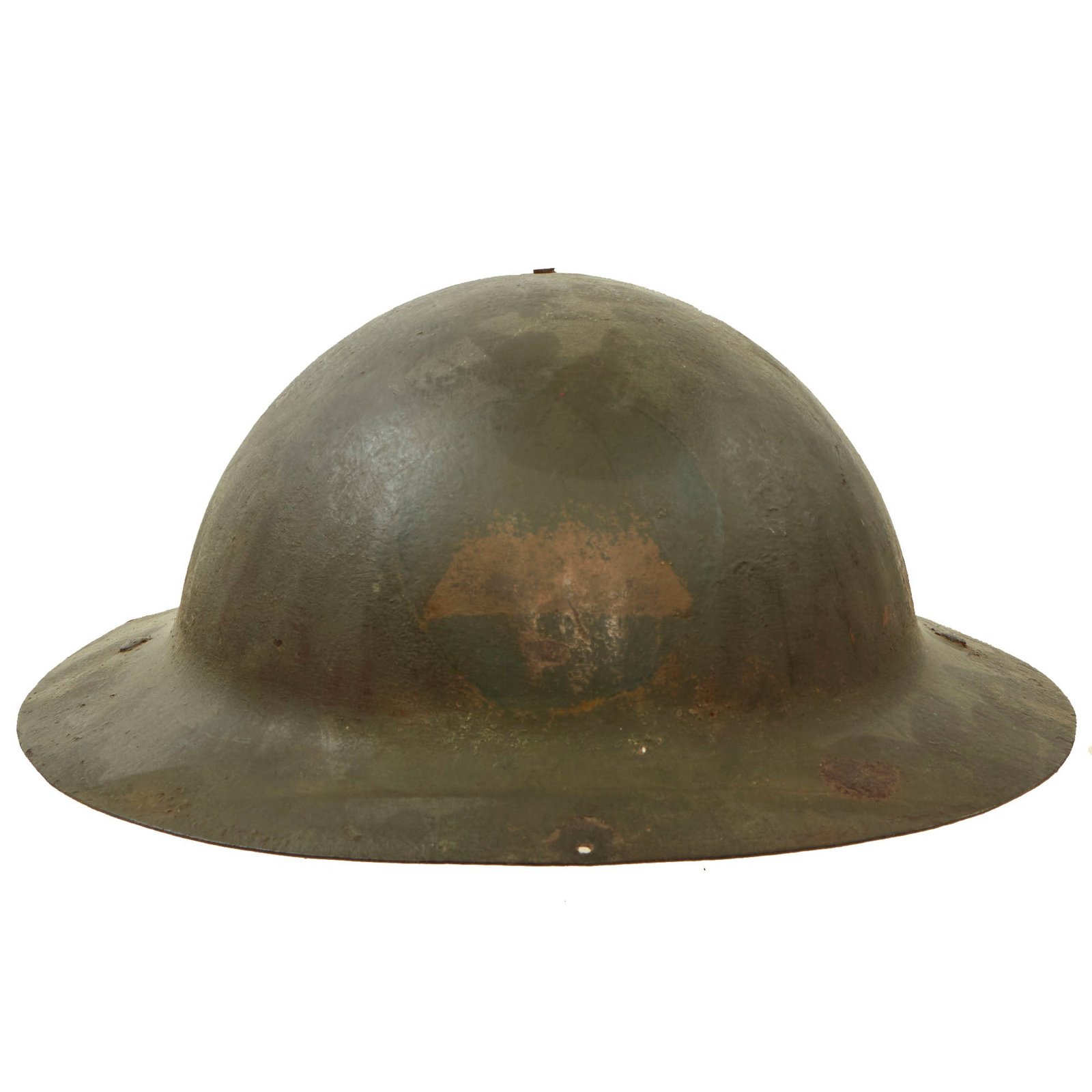 Buy Original U.S. WWI British-Made Mk. I Helmet with Unidentified Insignia - Full Liner and Chinstrap | Original Firearms Antique For Sale