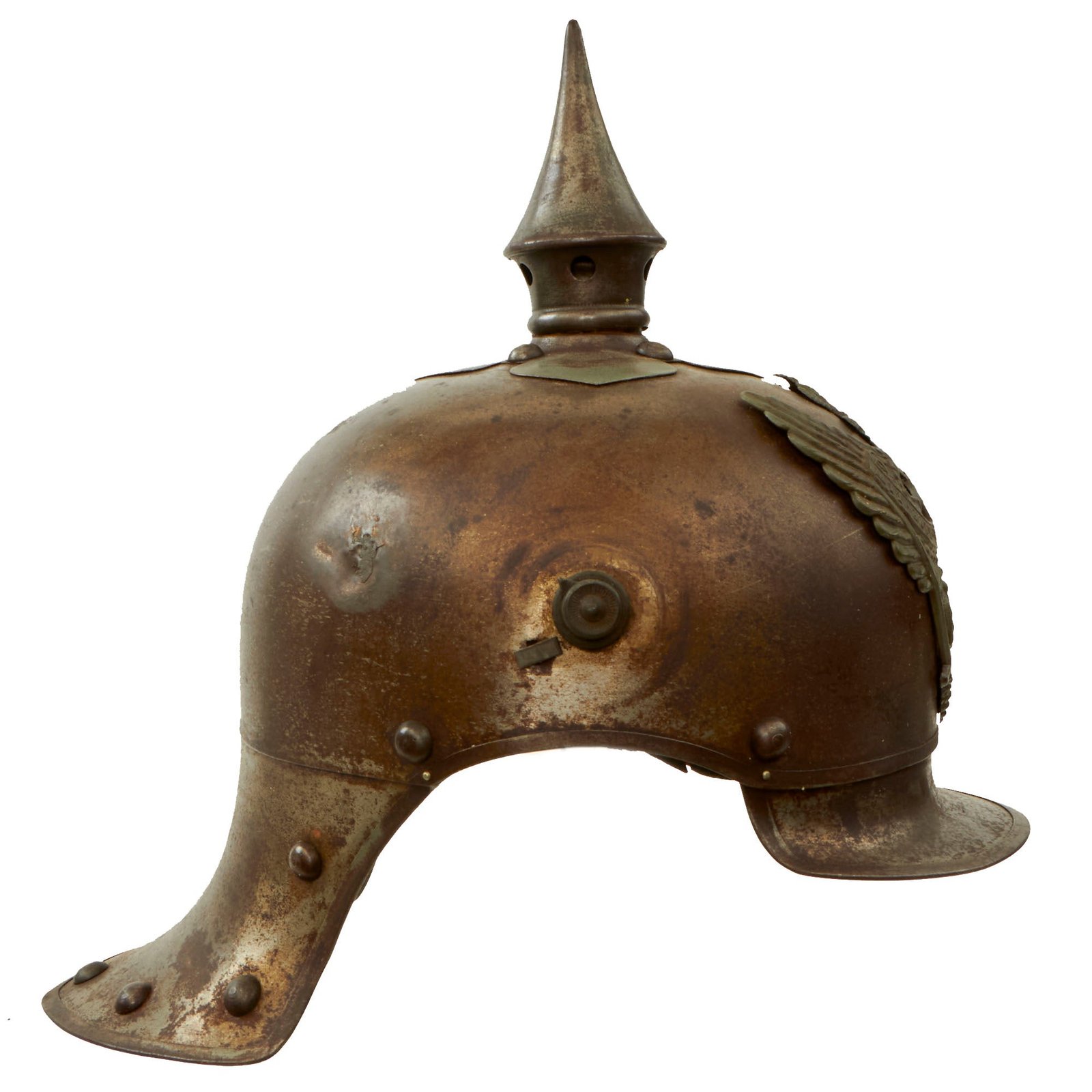 Buy Original German WWI Prussian M1915 Jäger zu Pferde Lobster Tail Pickelhaube Helmet Shell by Otto Nachtigall of Berlin - Dated 1915 | Original Firearms Antique For Sale