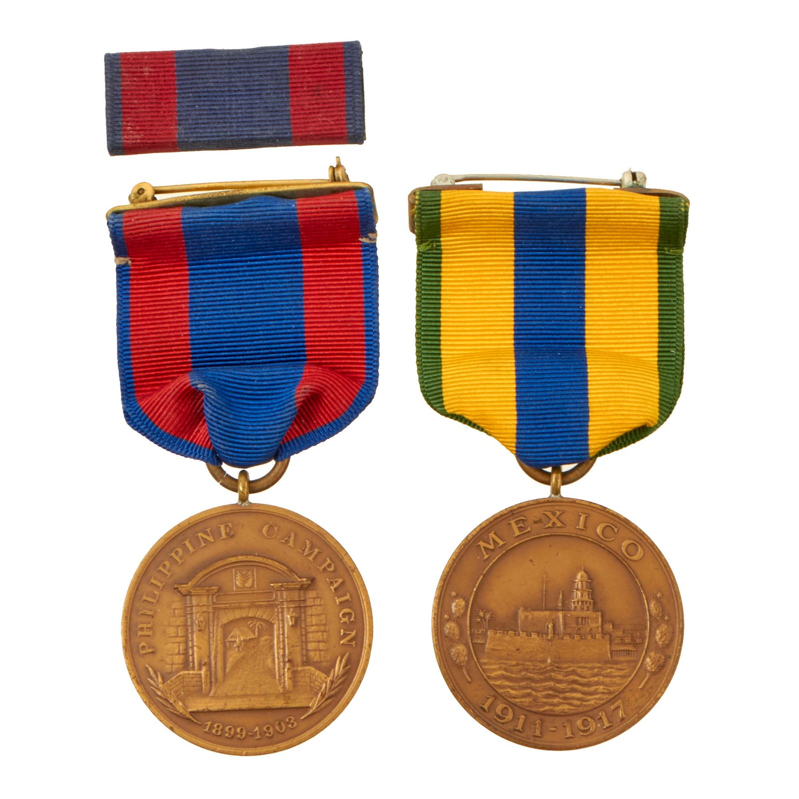 Buy Original WWI Era Marine Corps Mexico & Philippine Campaign Medal Restrikes with Ribbon | Original Firearms Antique For Sale