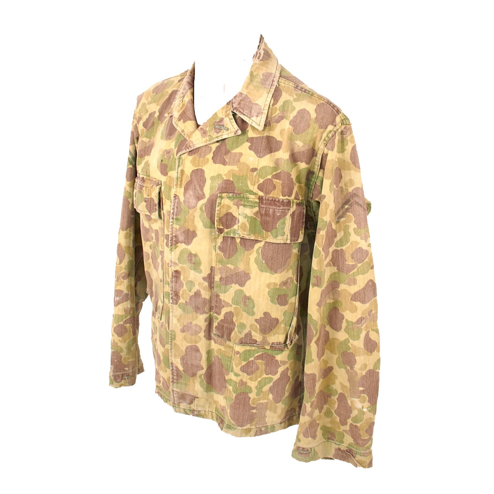Buy Original U.S. WWII US Army Service-Worn HBT Camouflage Pattern Uniform Jacket - Size 36 | Original Firearms Antique For Sale