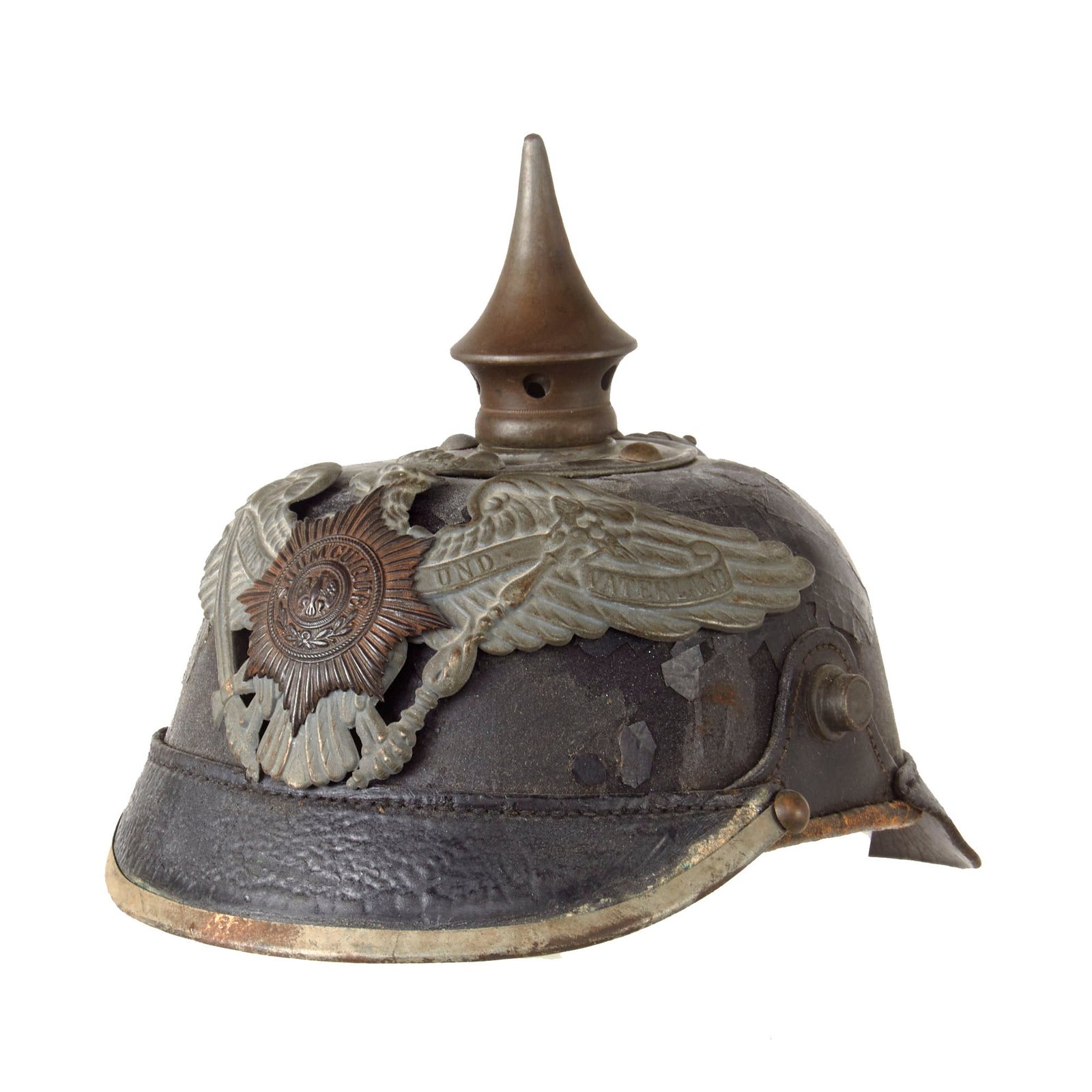 Buy Original Imperial German WWI Prussian Guard Regiment M1915 Infantry EM/NCO Pickelhaube Helmet - Dated 1917 | Original Firearms Antique For Sale