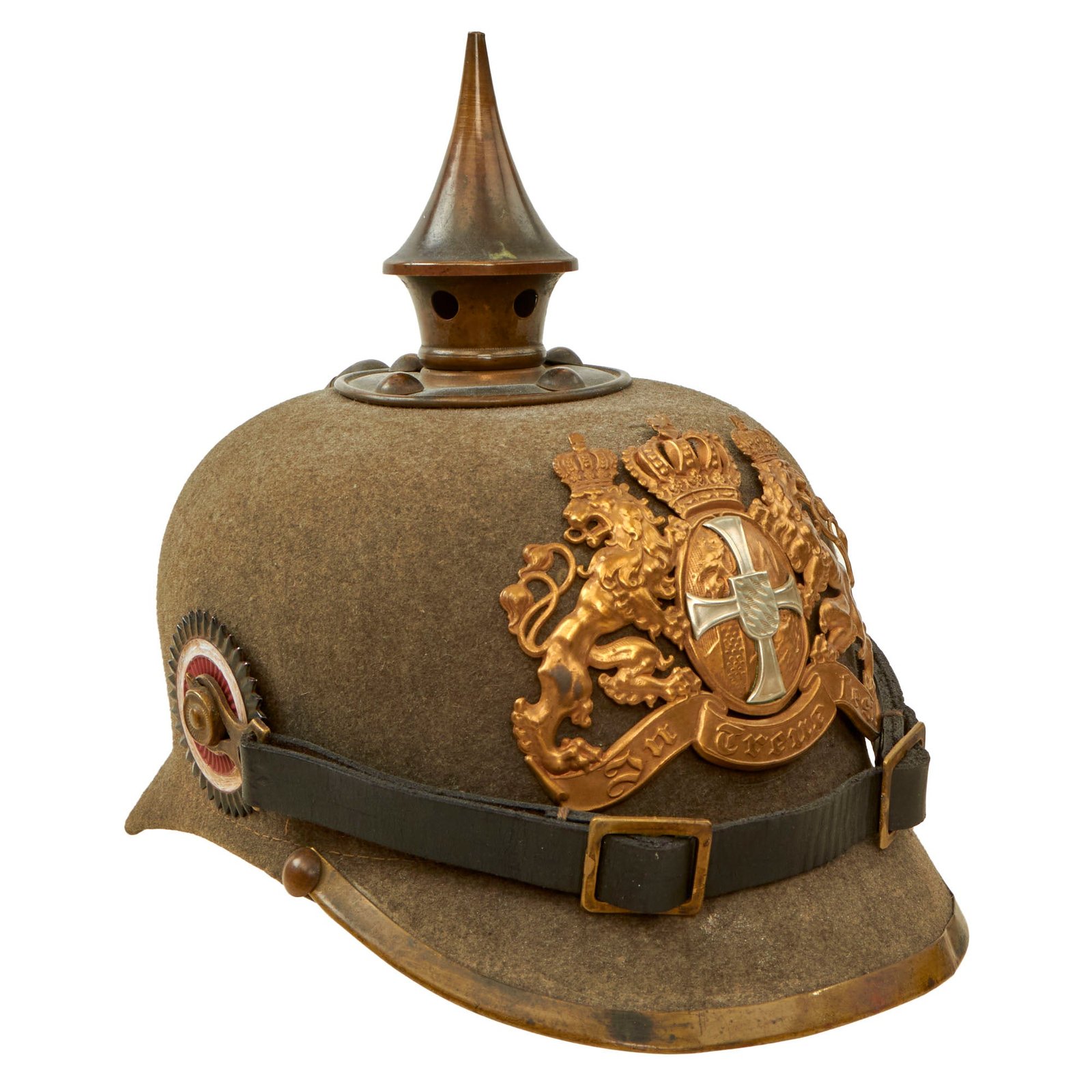 Buy Original Imperial German WWI Bavarian M1895 Infantry Ersatz Felt Pickelhaube Spiked Helmet - Size 54 - Filzhelm | Original Firearms Antique For Sale