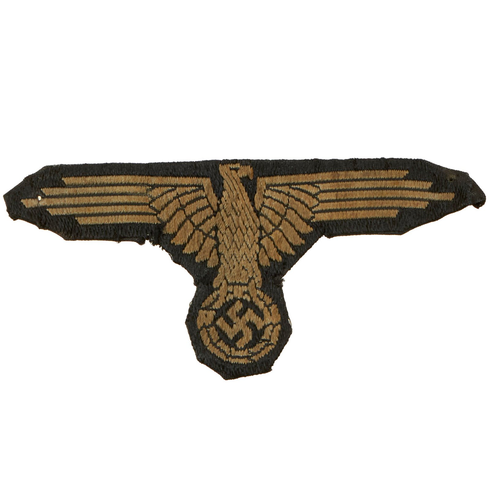 Buy Original German WWII Waffen SS EM/NCO Left Sleeve BeVo Embroidered Eagle Insignia - Uniform Removed | Original Firearms Antique For Sale