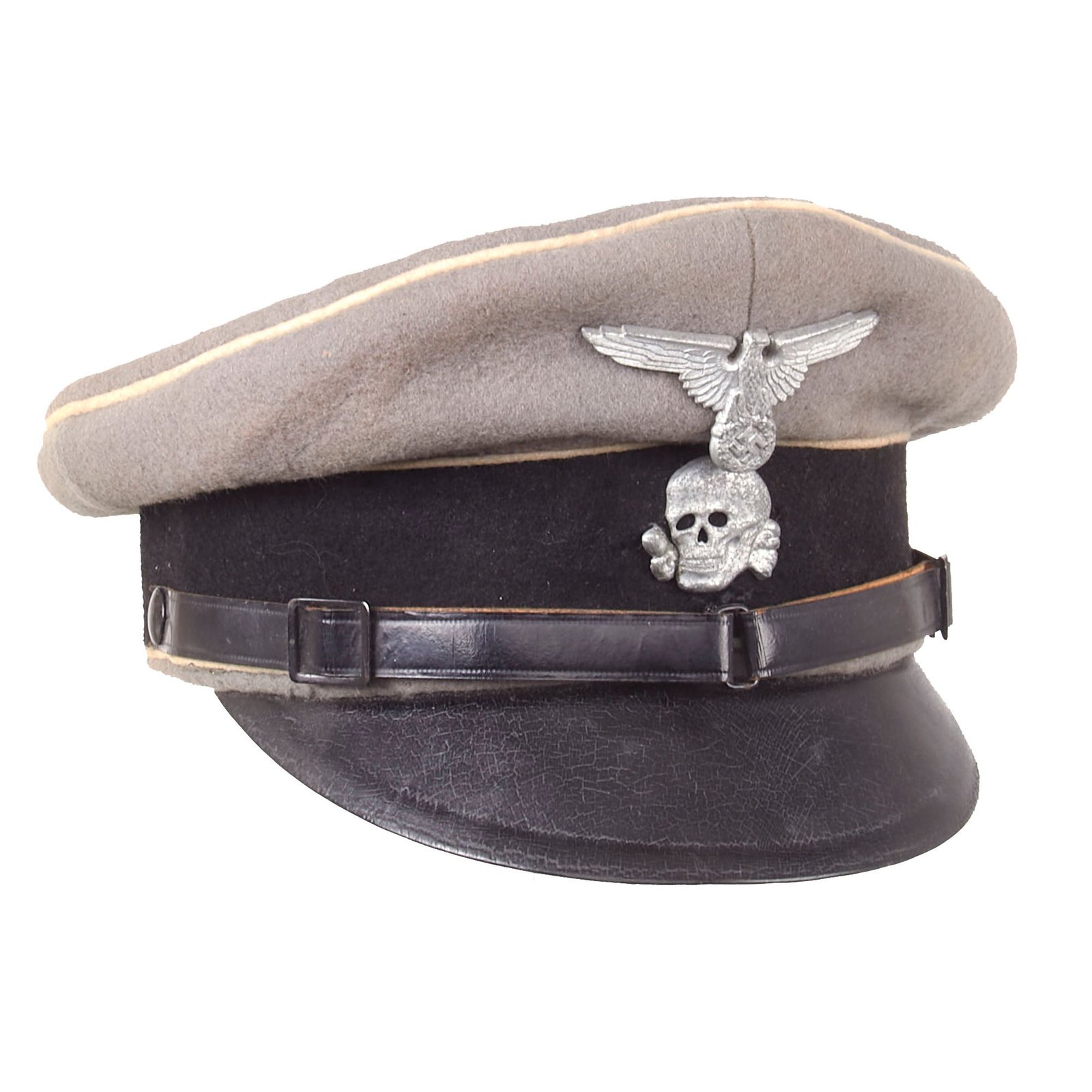 Buy Original German WWII Rare Waffen SS EM/NCO Schirmmütze Visor Crush Cap - Schutzstaffel | Original Firearms Antique For Sale