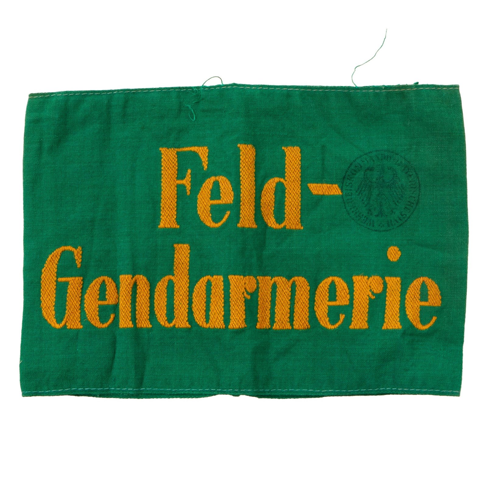 Buy Original German WWII First Pattern Feldgendarmerie Police EM/NCO Armband with Early Wehrkreis VII Depot Stamp | Original Firearms Antique For Sale