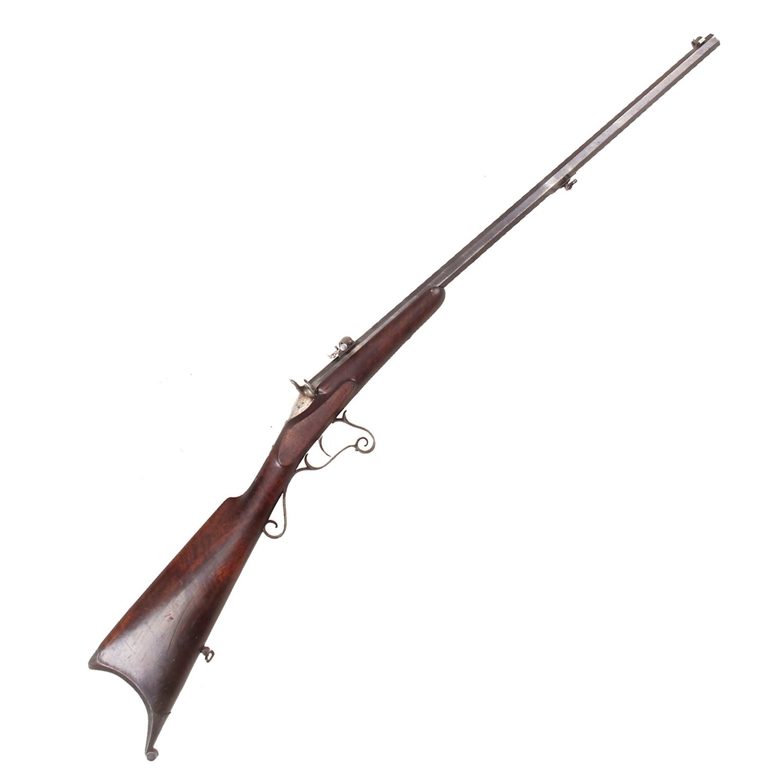 Buy Original Belgian Flobert .22 Rolling Block Parlor Shooting Rifle with Figured Stock Serial 1770 - Circa 1870 | Original Firearms Antique For Sale