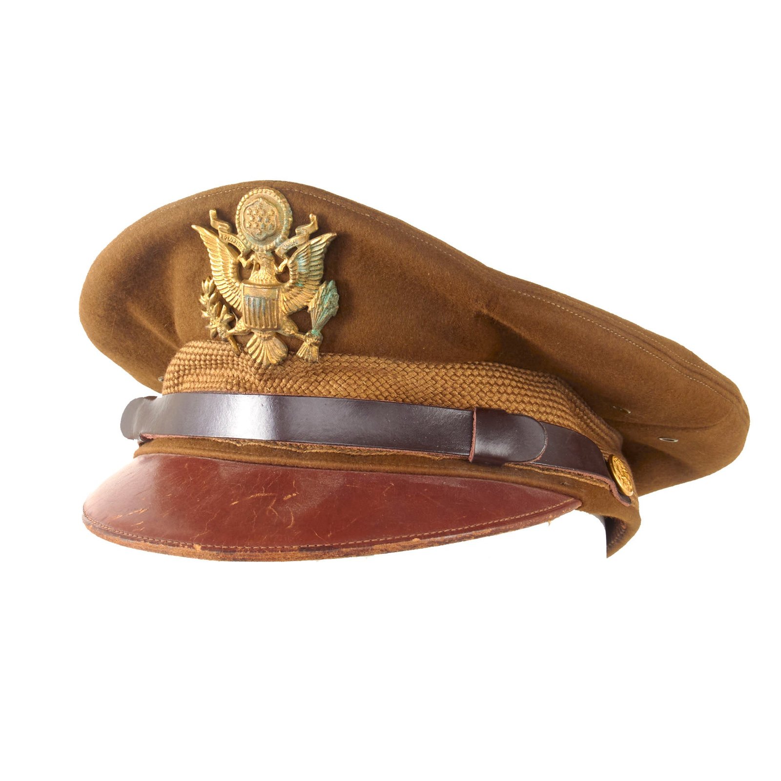 Original U.S. WWII Army Officer Wool Felt Visor Service Cap by Society Brand Headwear - Size 6 7/8