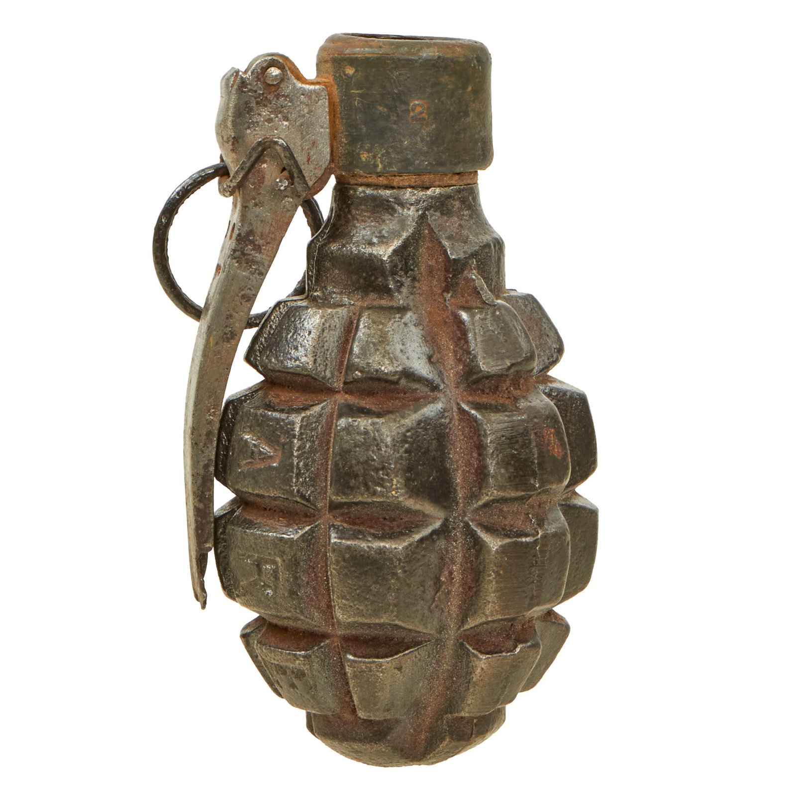 Buy Original French WWII F1 Hand Grenade with Mle 1935 Fuze - Inert | Original Firearms Antique For Sale
