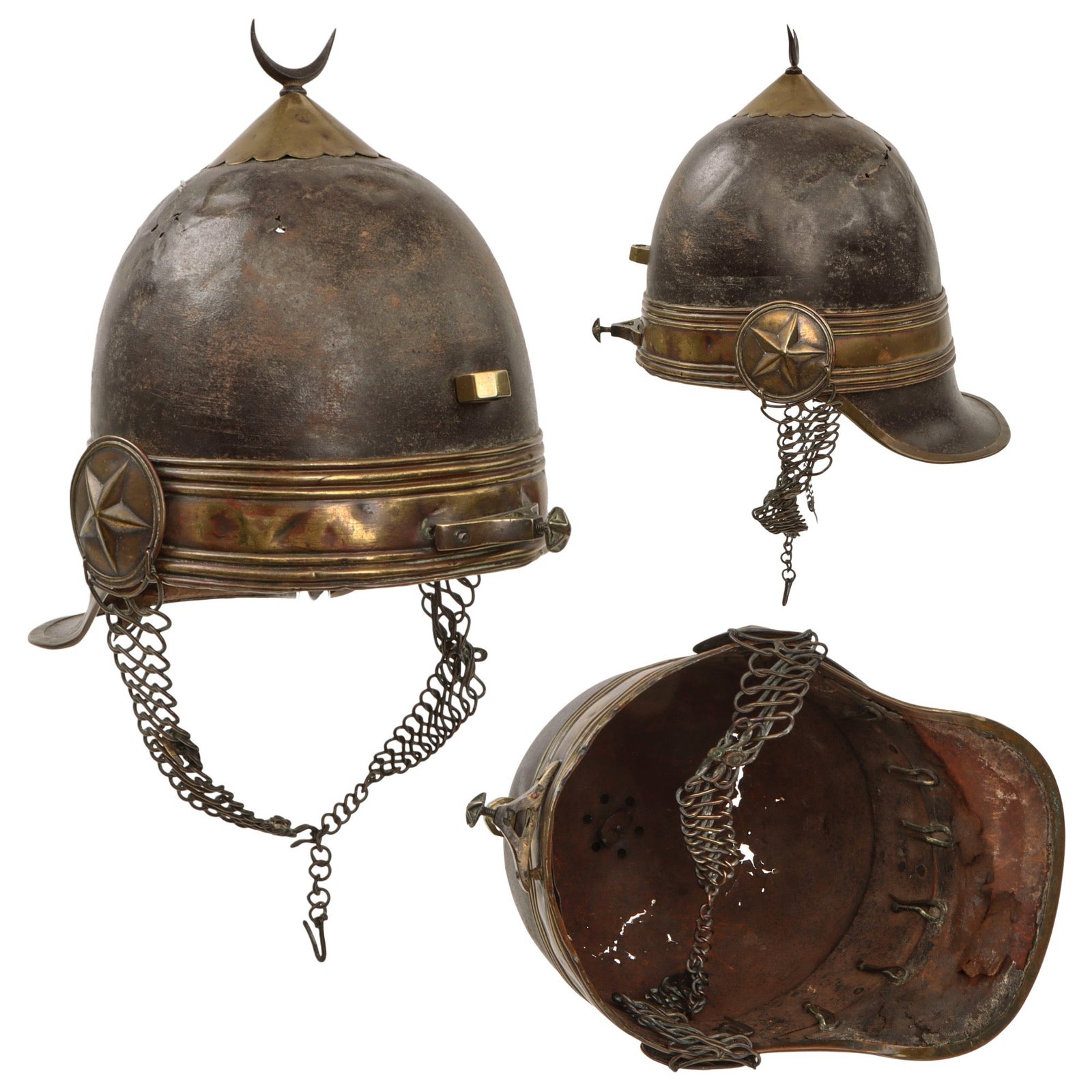 Original Ottoman 19th Century Egyptian Khedive’s Bodyguard “Iron Men” Helmet