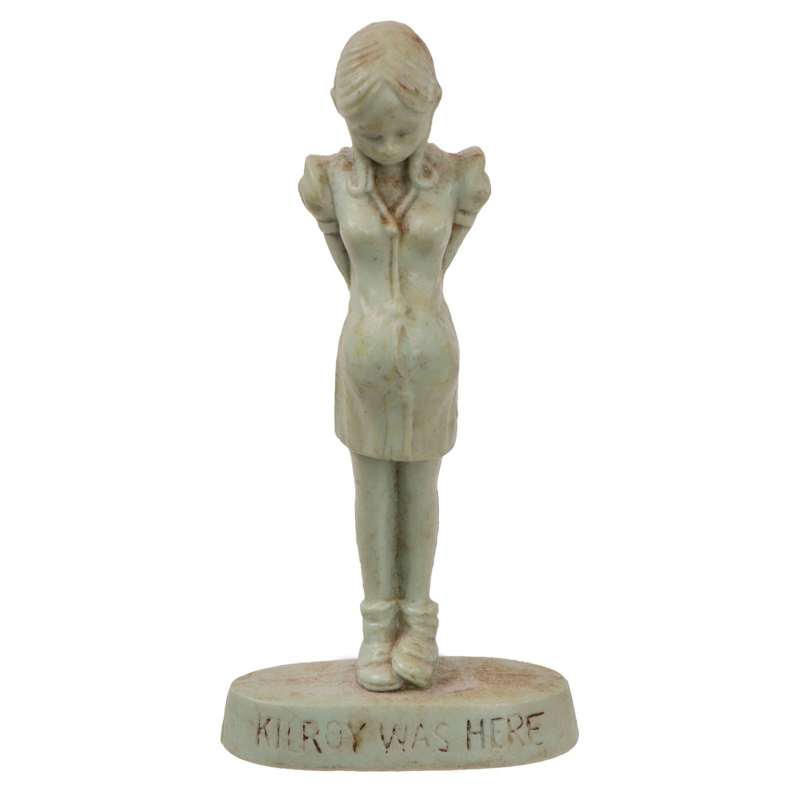Original U.S. WWII Era “KilRoy Was Here” Small Pregnant Figurine by Hartland Plastics