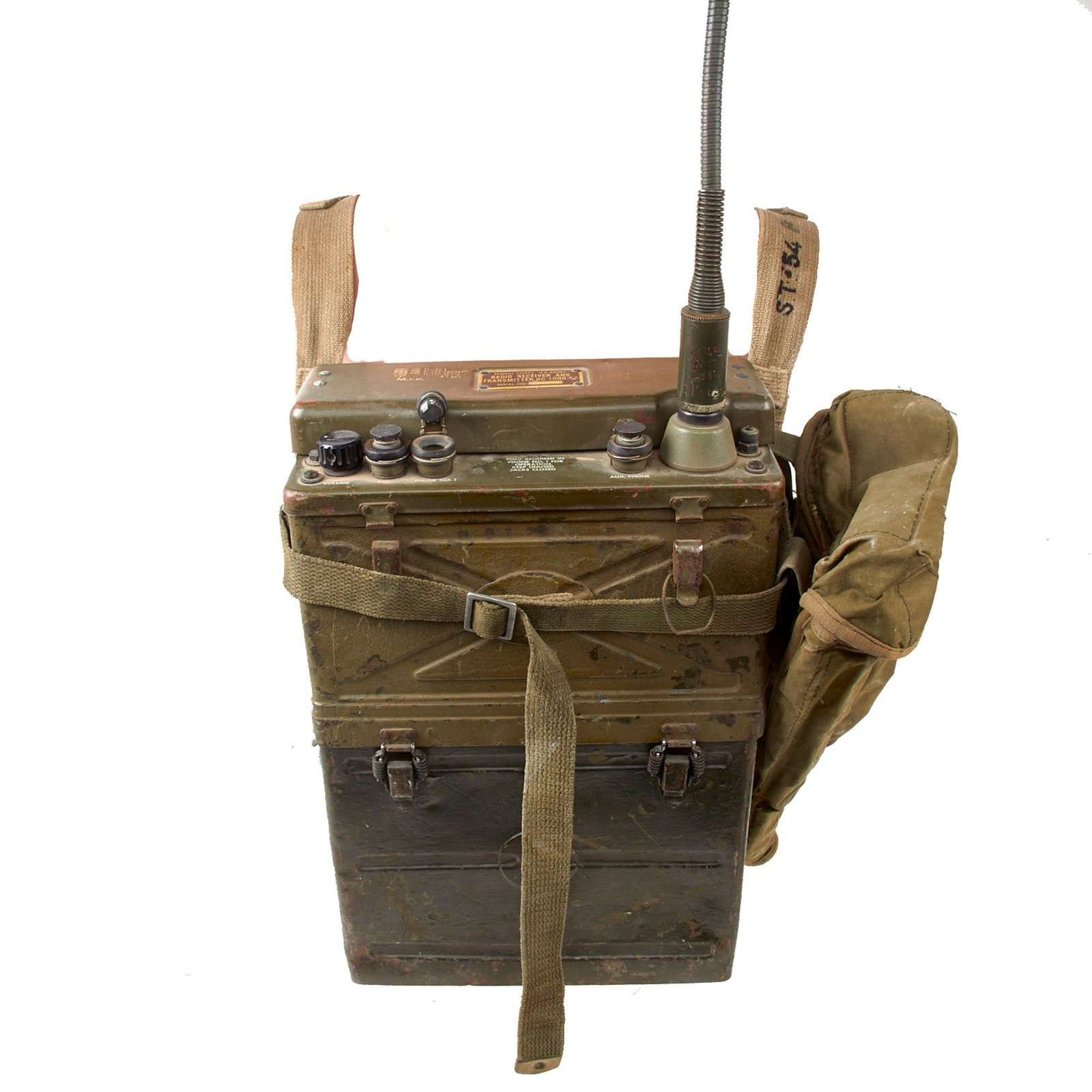 Original WWII U.S. Signal Corps BC-1000-A Backpack Radio Receiver and Transmitter with Handset &  Accessories